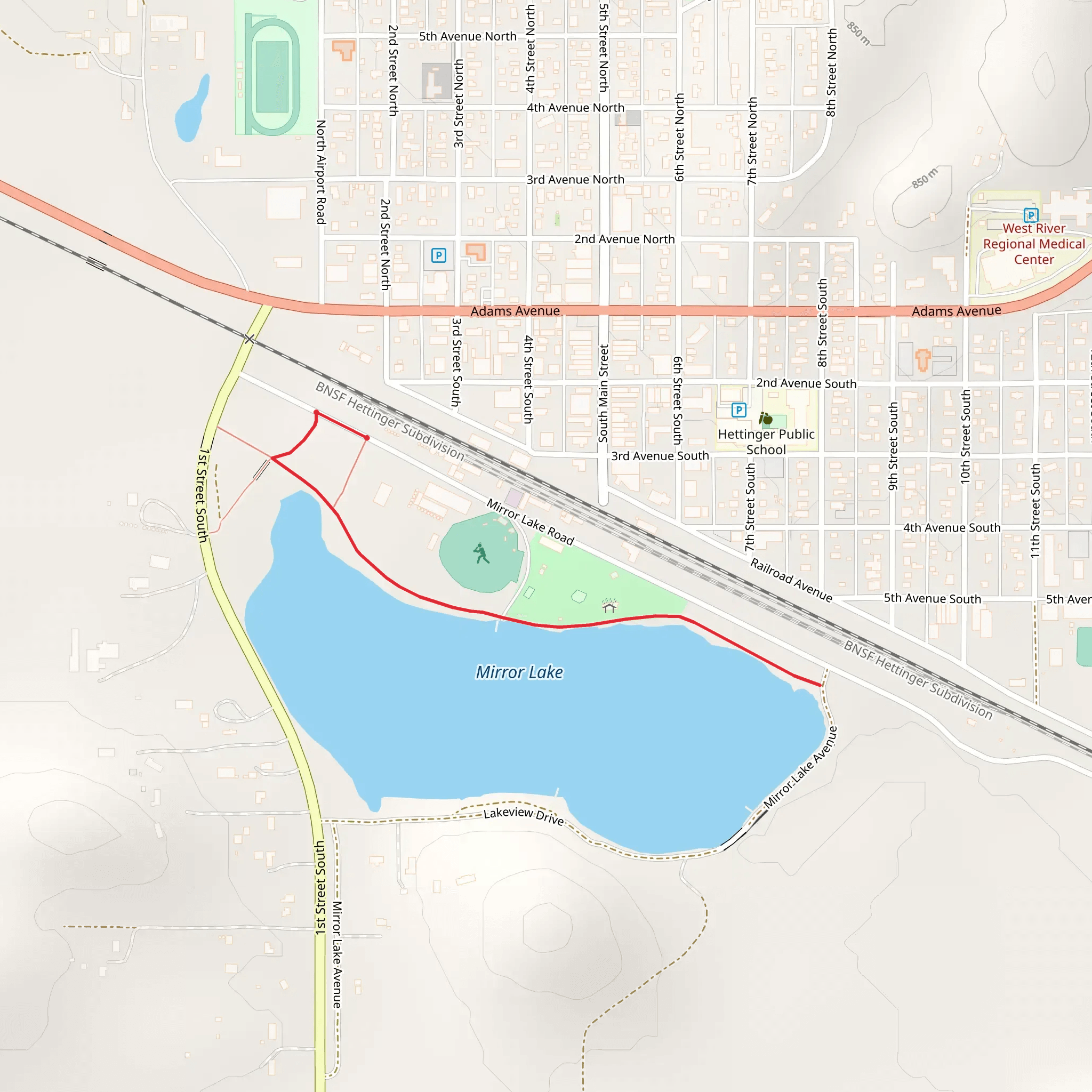 Mirror Lake Park Walk mobile static map