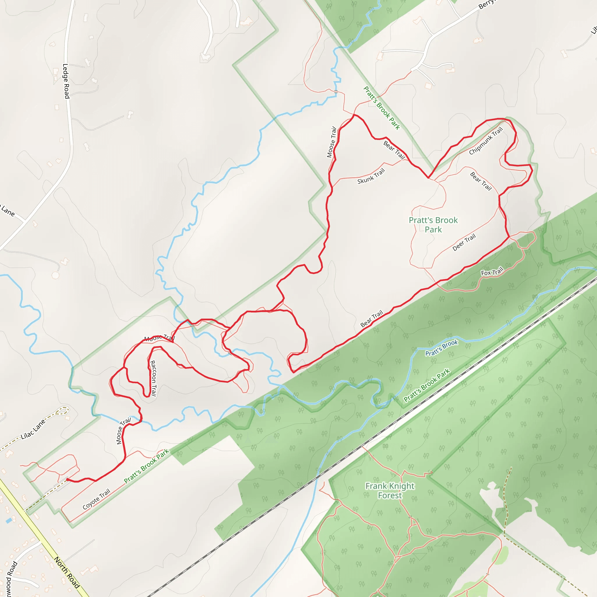 Pratt's Brook Loop mobile static map