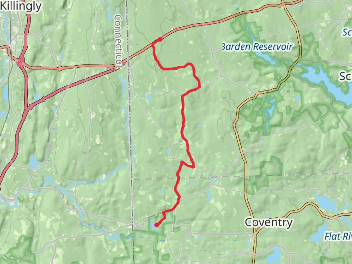 An image depicting the trail North South Trail from Carbuncle Pond and its surrounding area.