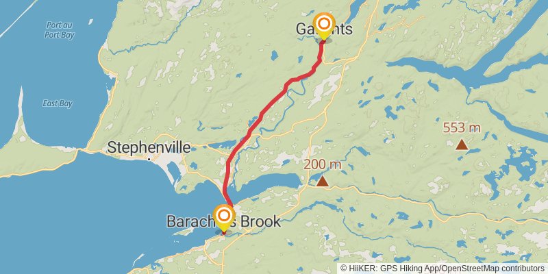 Newfoundland T'railway Trail stage 7 Map