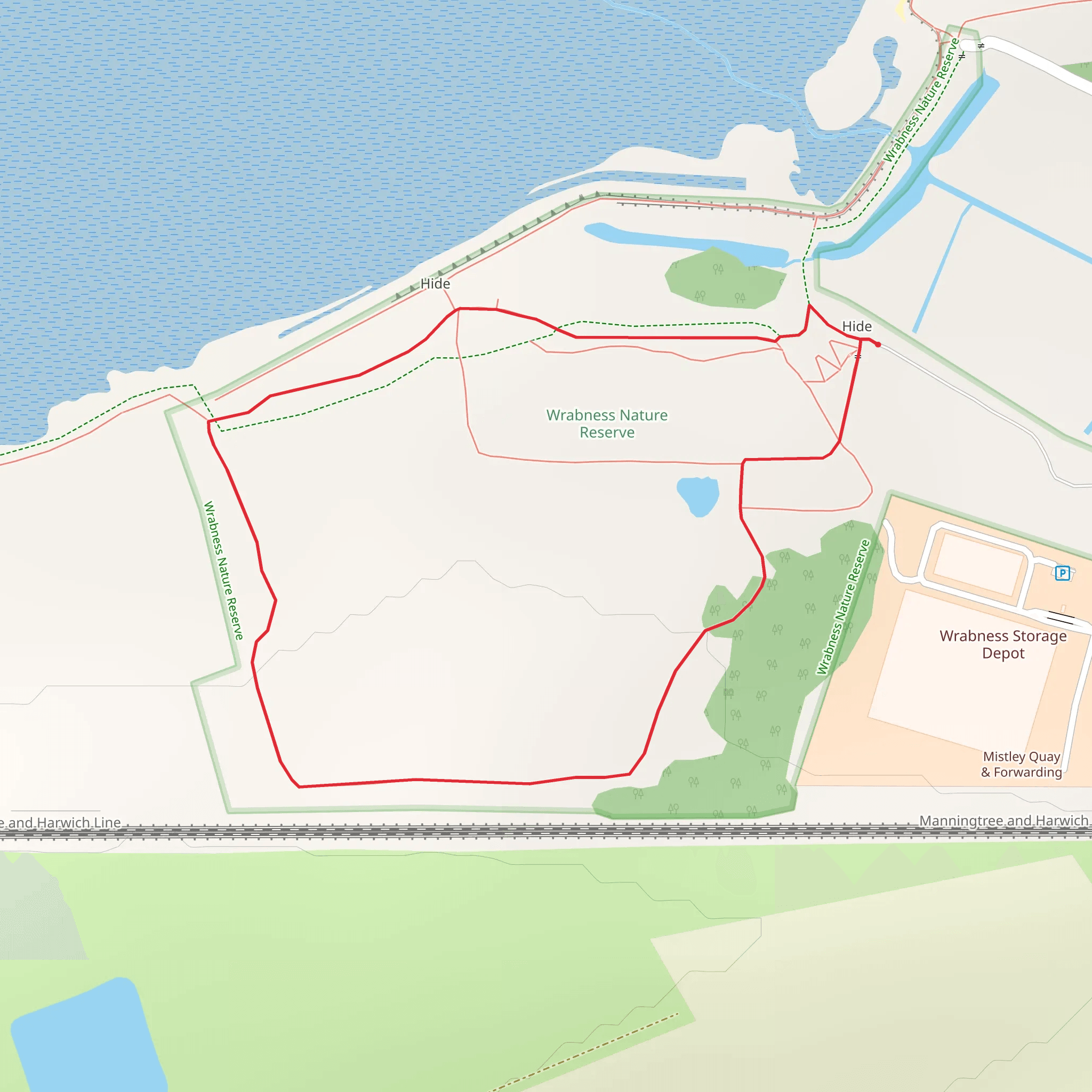 Wrabness Nature Reserve Loop mobile static map