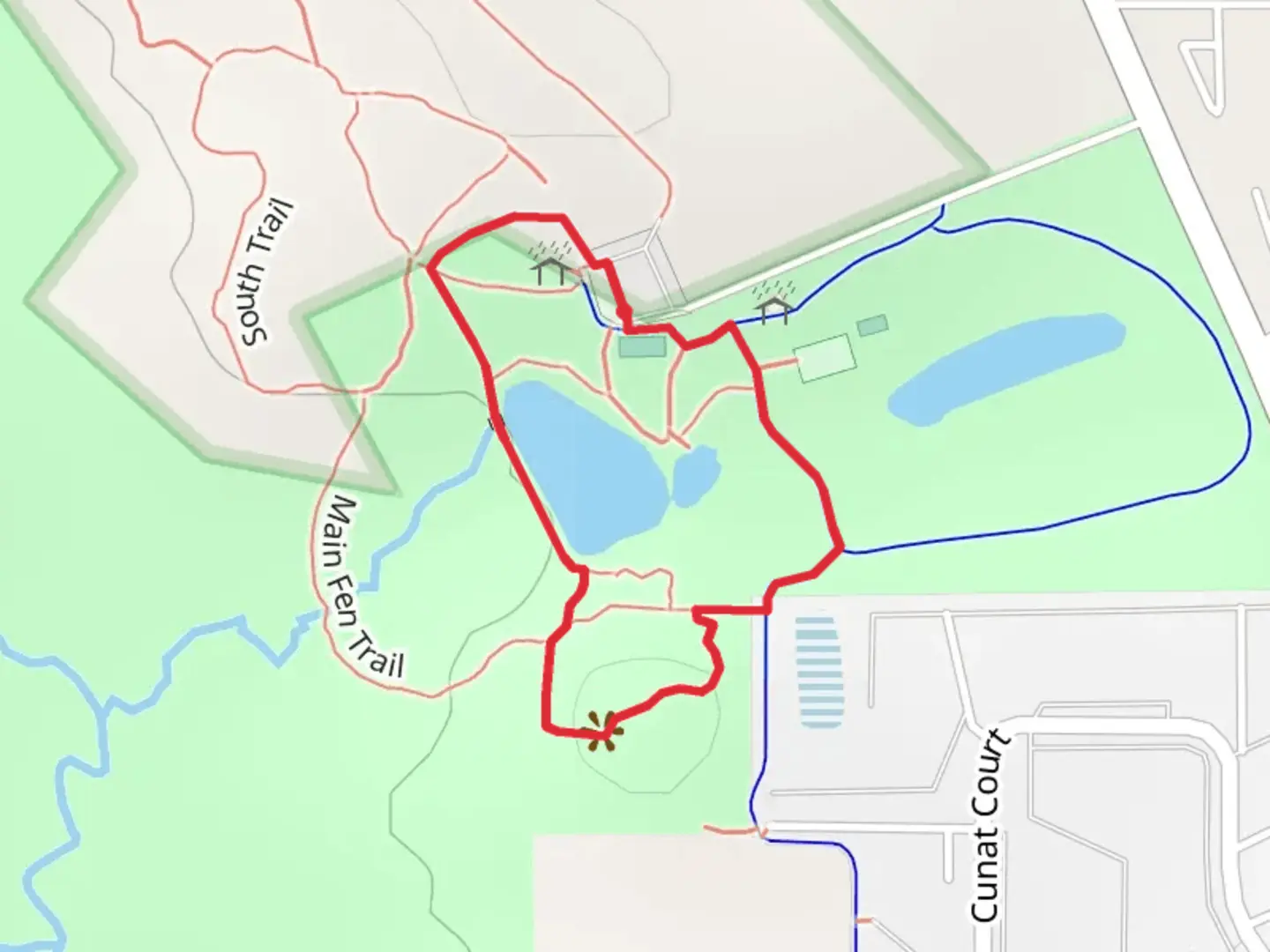 An image depicting the trail Pyott Road Loop and its surrounding area.