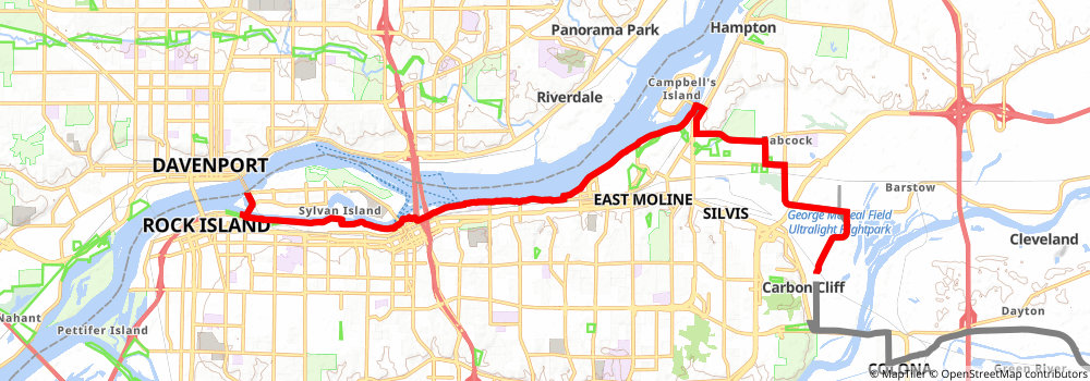 American Discovery Trail North Route - Illinois stage 14 Map