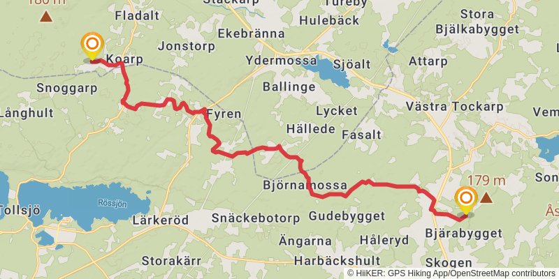 Skåneleden Trail stage 10 Map