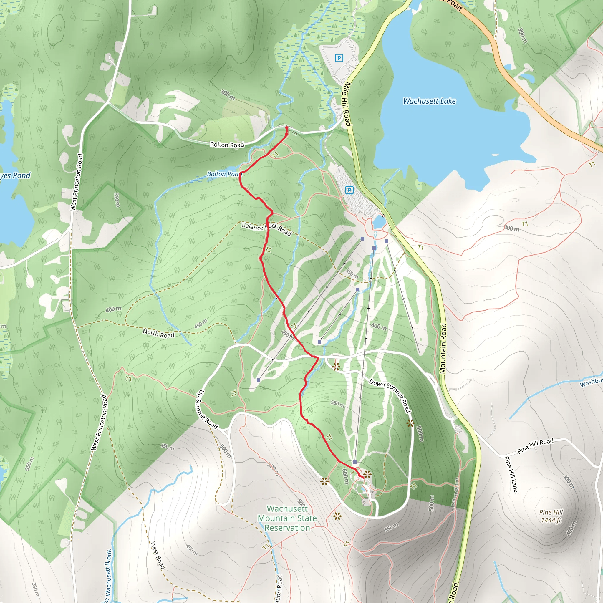 Mount Wachusett Trail mobile static map