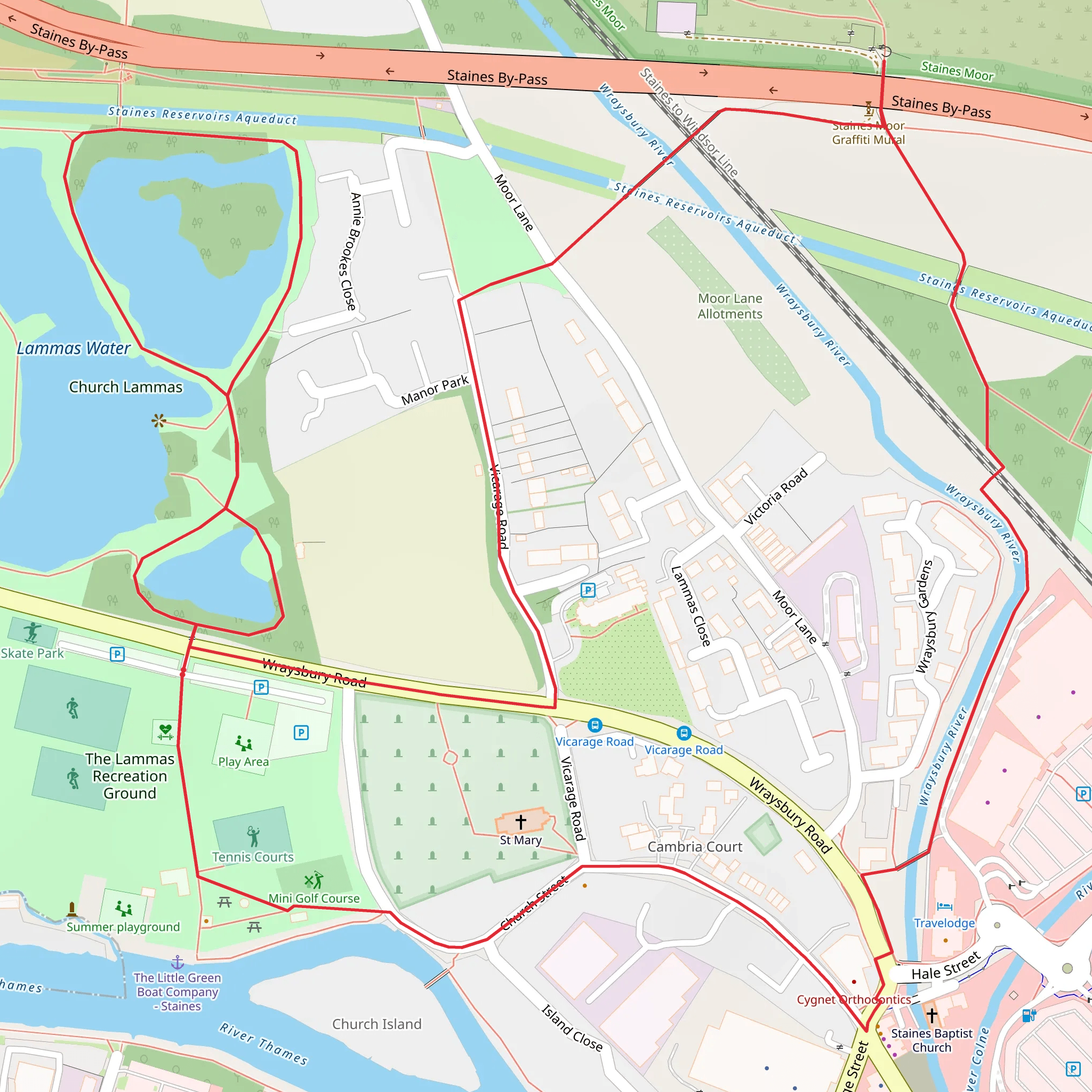 Lamas Water and Lammas Recreation Ground Loop mobile static map