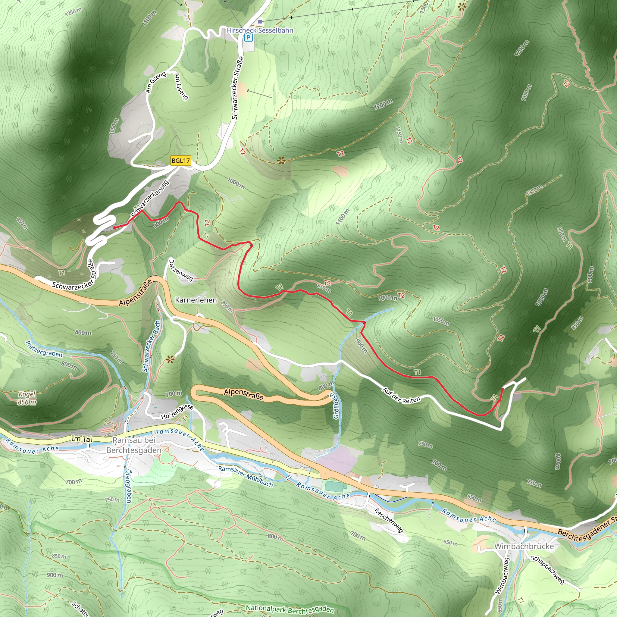 Zipfhäusl to Gerstreit Walk mobile static map