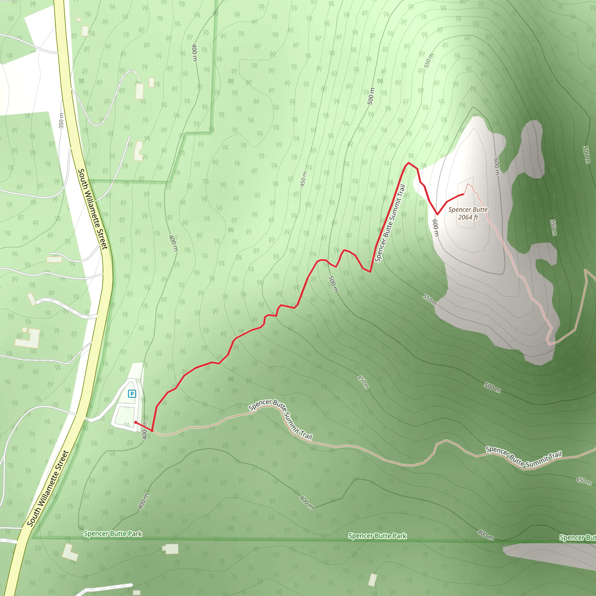 Spencer Butte mobile static map