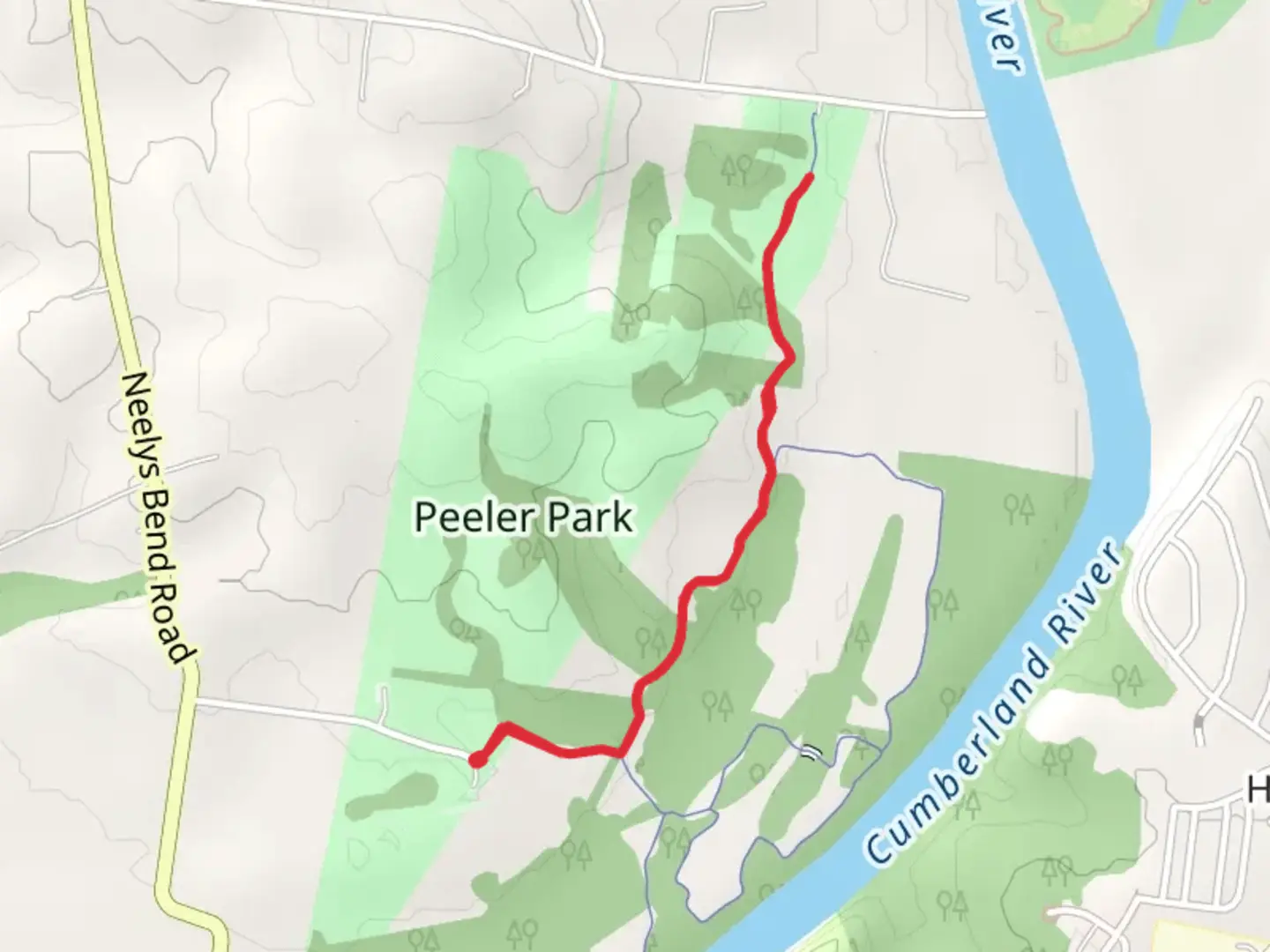 An image depicting the trail Overton Road Out and Back and its surrounding area.