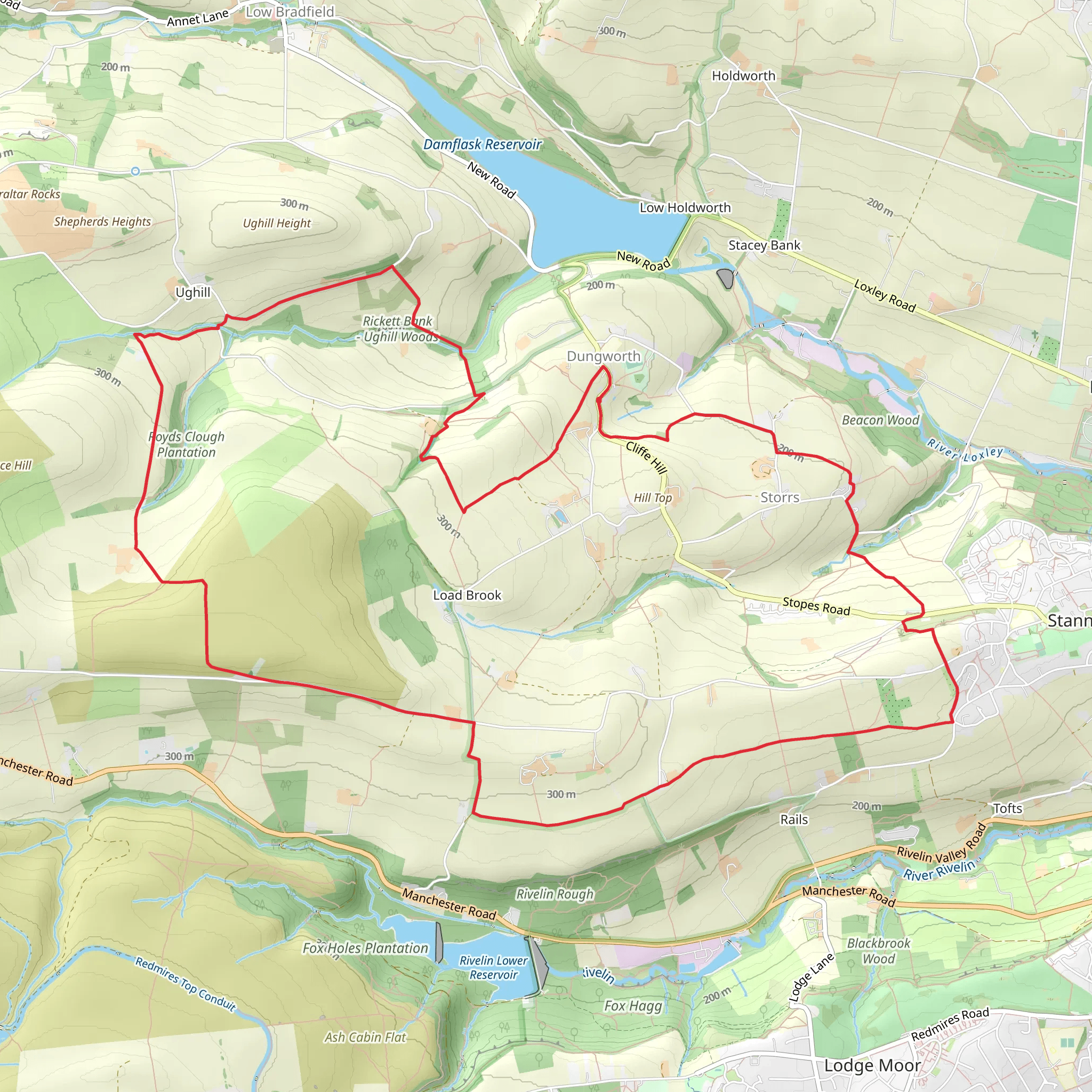 Rod Moor from Dungworth Circular mobile static map