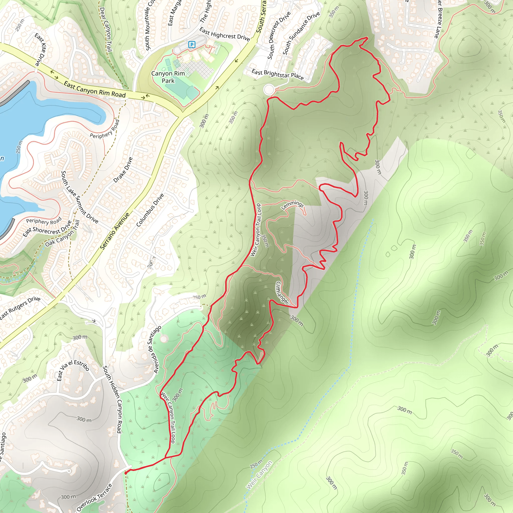 Anaheim Hills Walking Loop Trail mobile static map