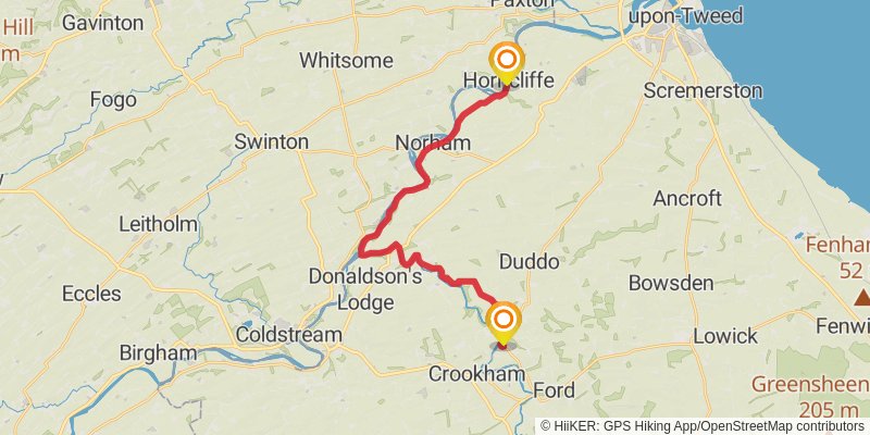 Chepstow to Berwick - upon - Tweed - Great English Walk stage 50 Map