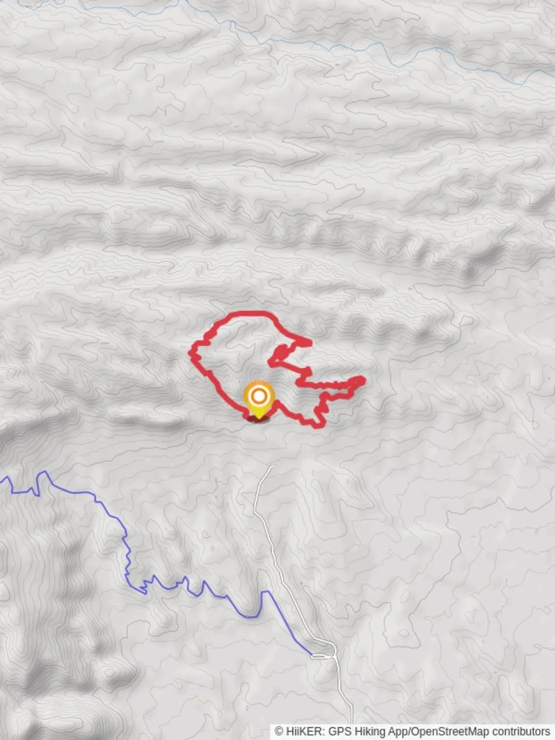 An image depicting the trail Mahogany Trail and Canyon Loop Trail and its surrounding area.
