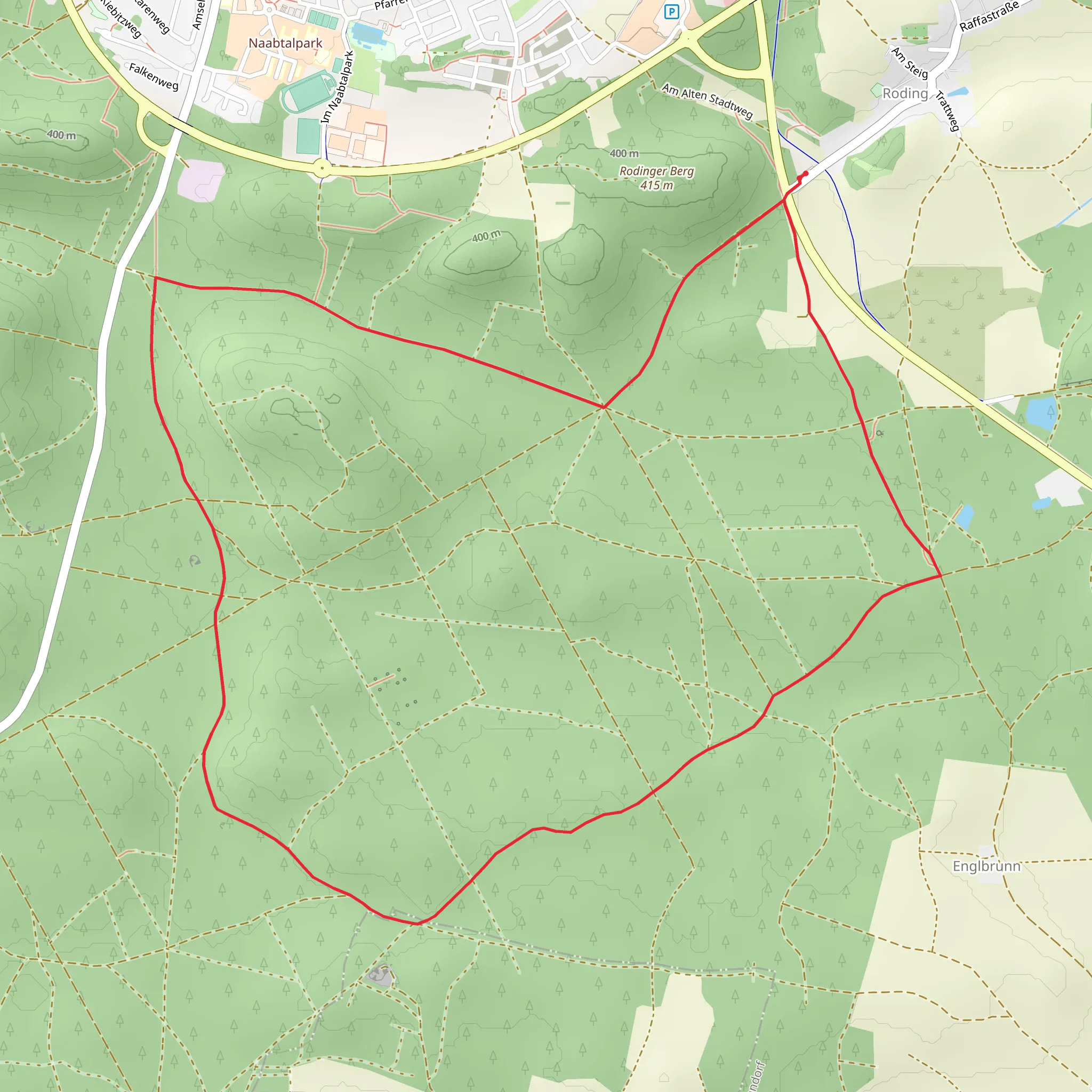 Staedtedreieck Rundweg Loop mobile static map