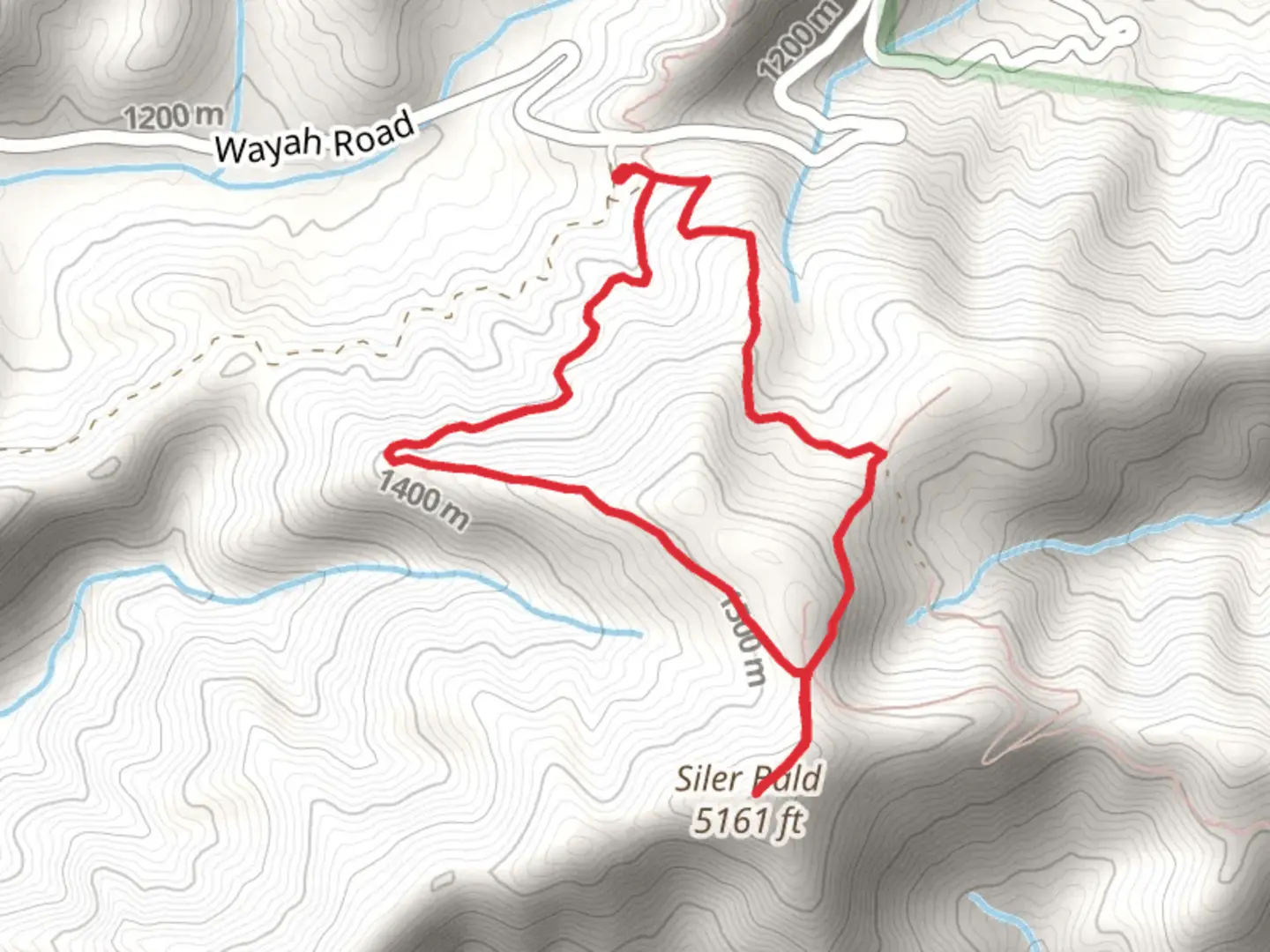 An image depicting the trail Siler Bald via Slier Bald Shelter Trail and Appalachian Trail and its surrounding area.