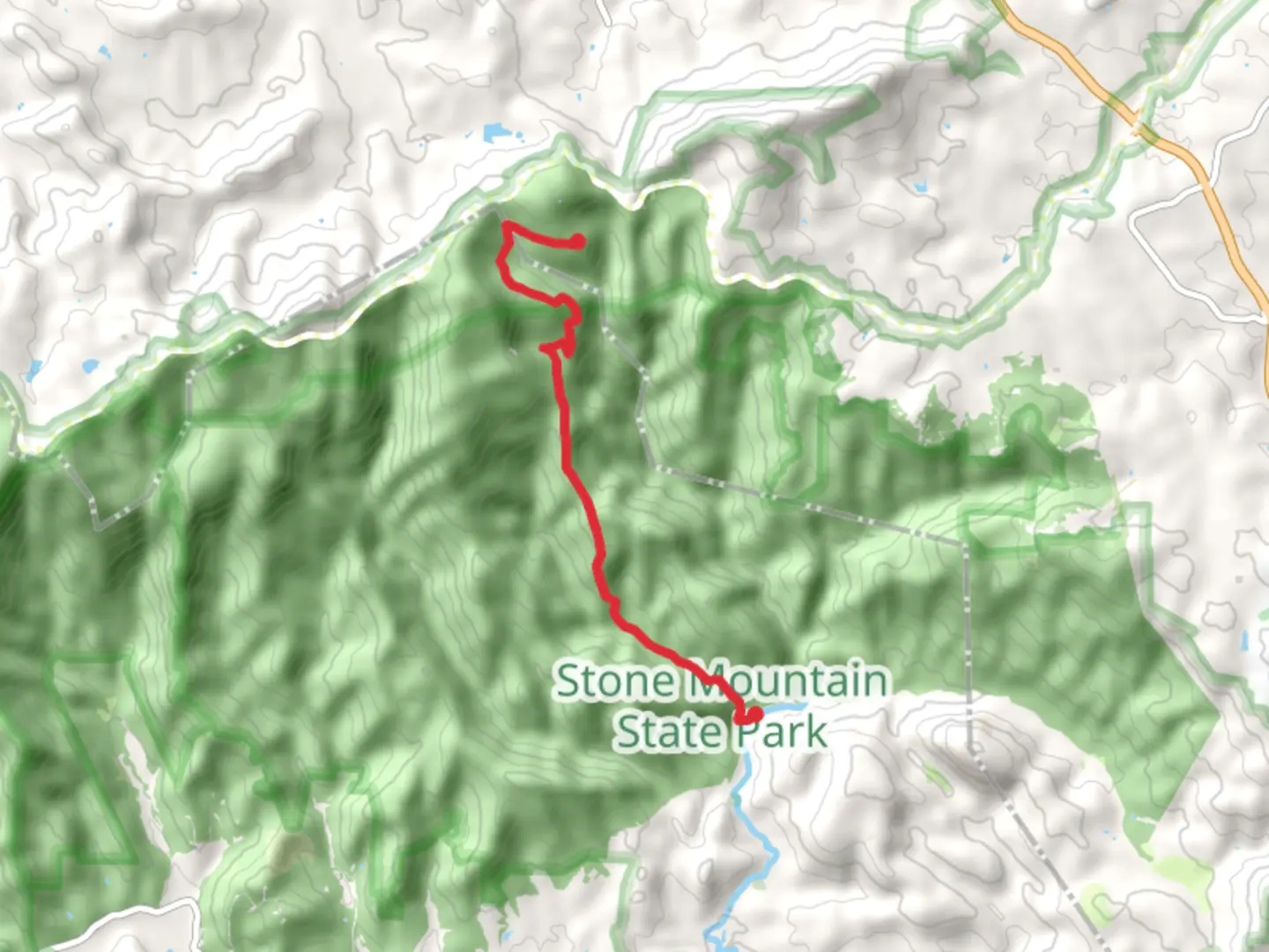 An image depicting the trail Mahogany Rock Mountain and its surrounding area.