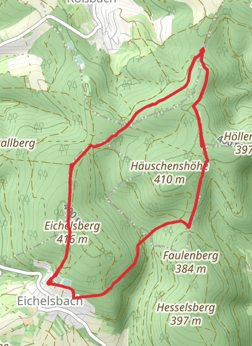 Weiter wandern Loop Hike from Eichenbühl mobile static map
