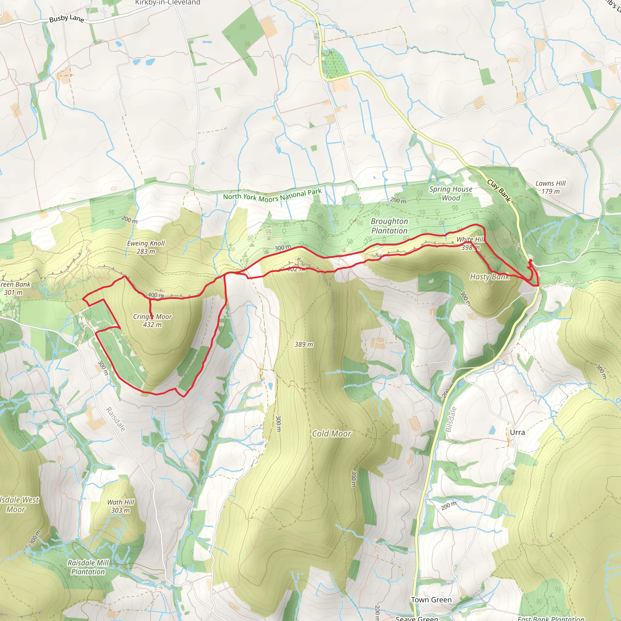The Wainstones, Cringle Moor Loop mobile static map