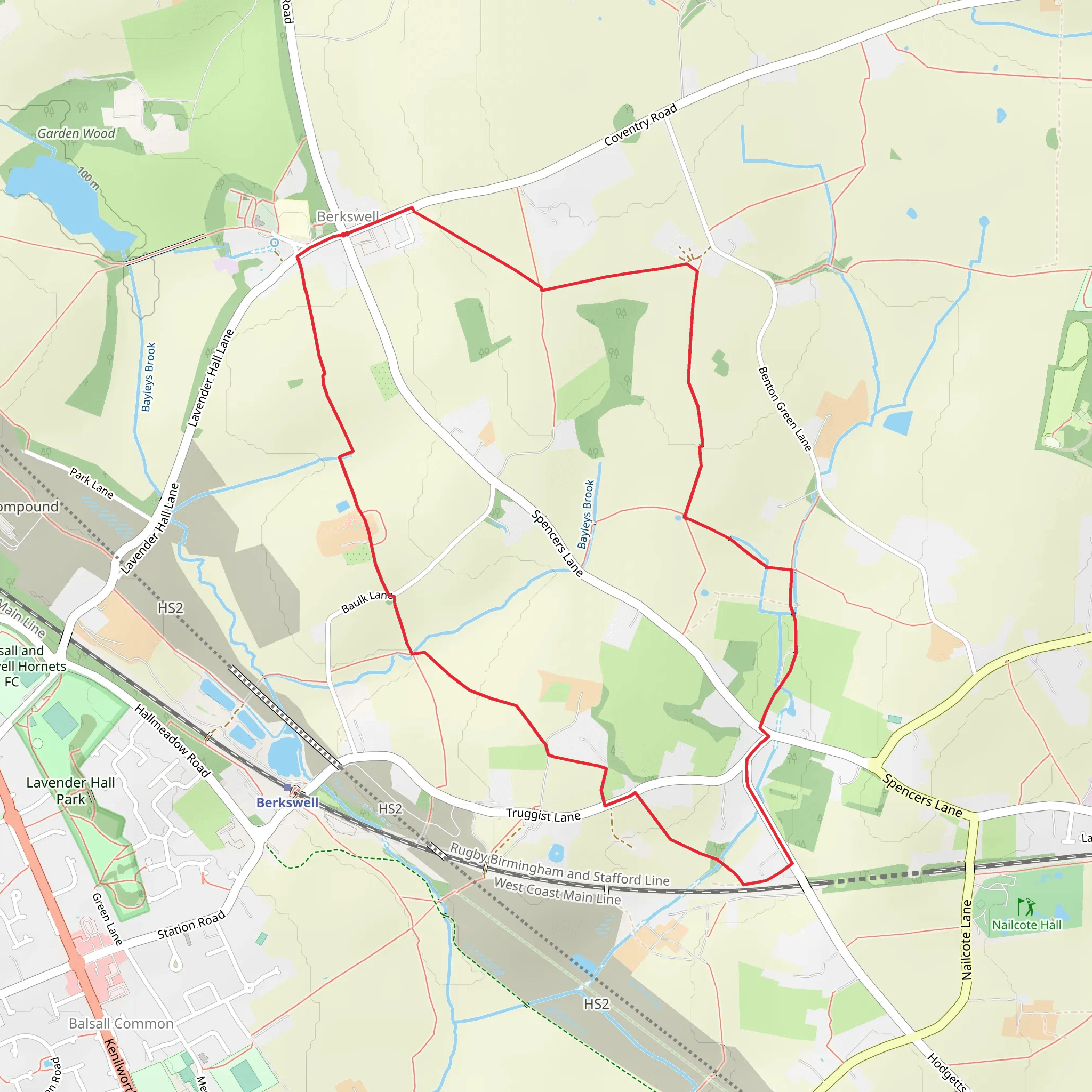 Berkswell Circular - East mobile static map