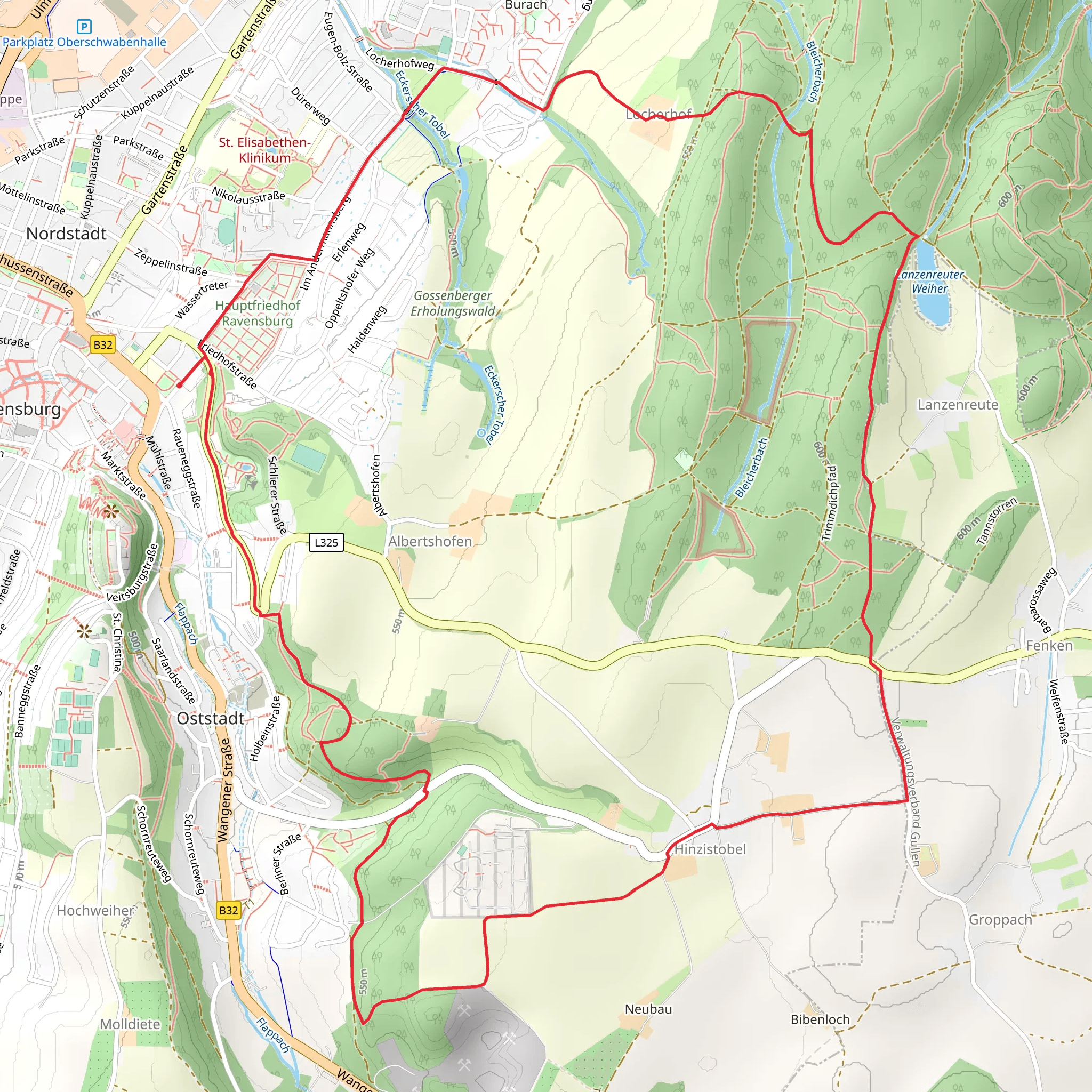 Lanzenreuter Weiher via Trimmdichpfad mobile static map
