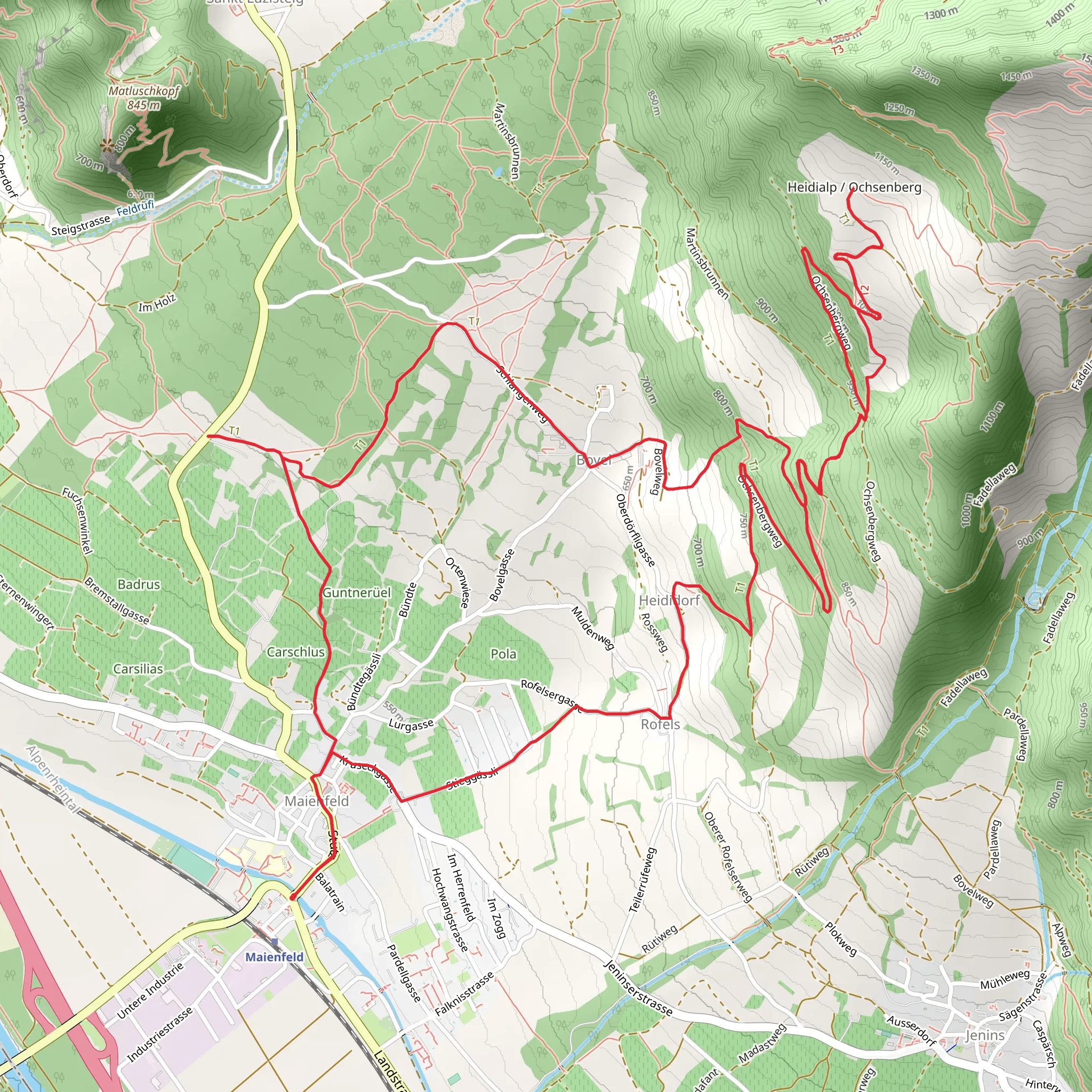 Maienfeld Loop Trail mobile static map