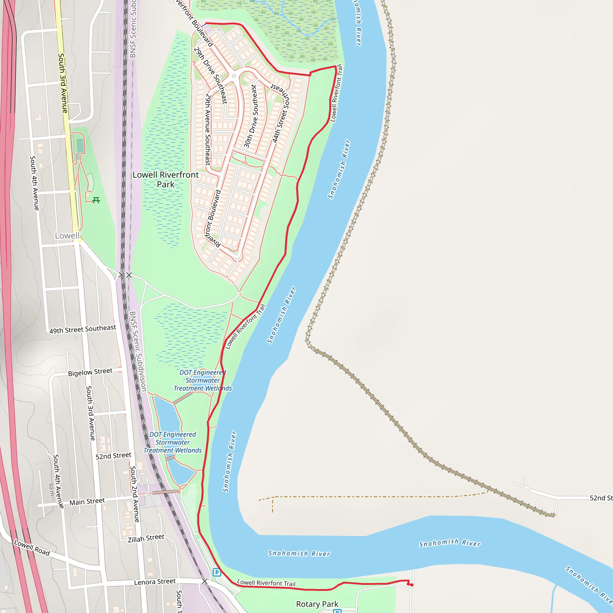 Lowell Riverfront Trail mobile static map