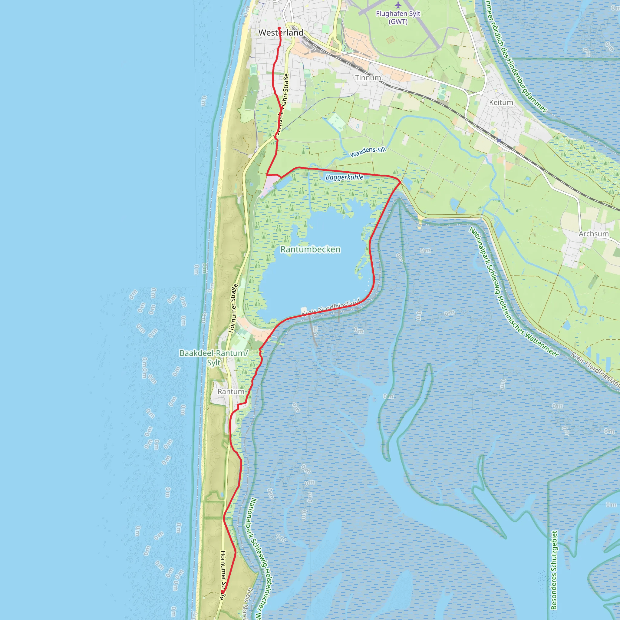 Sylt to Westerland Walk mobile static map