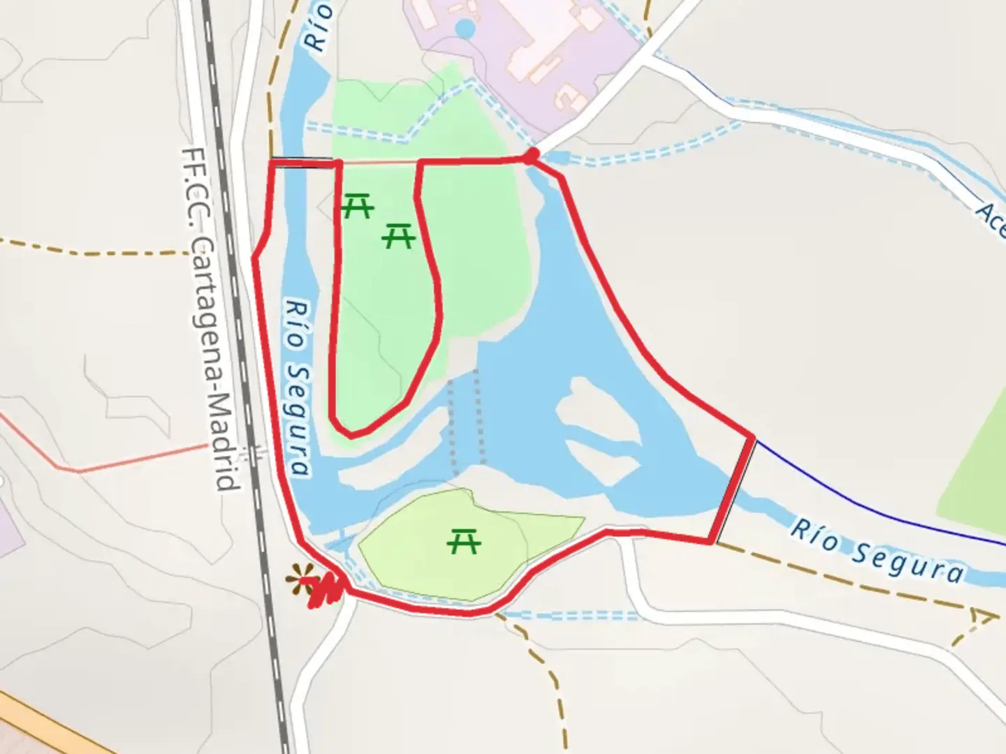 An image depicting the trail Contraparada Trail - Murcia - SL MU 27 and its surrounding area.