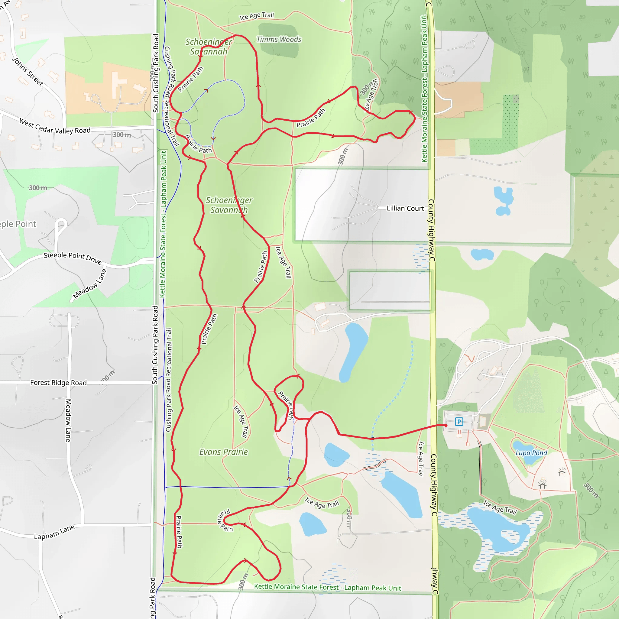 Prairie Path Loop - Schoeninger Savannah mobile static map