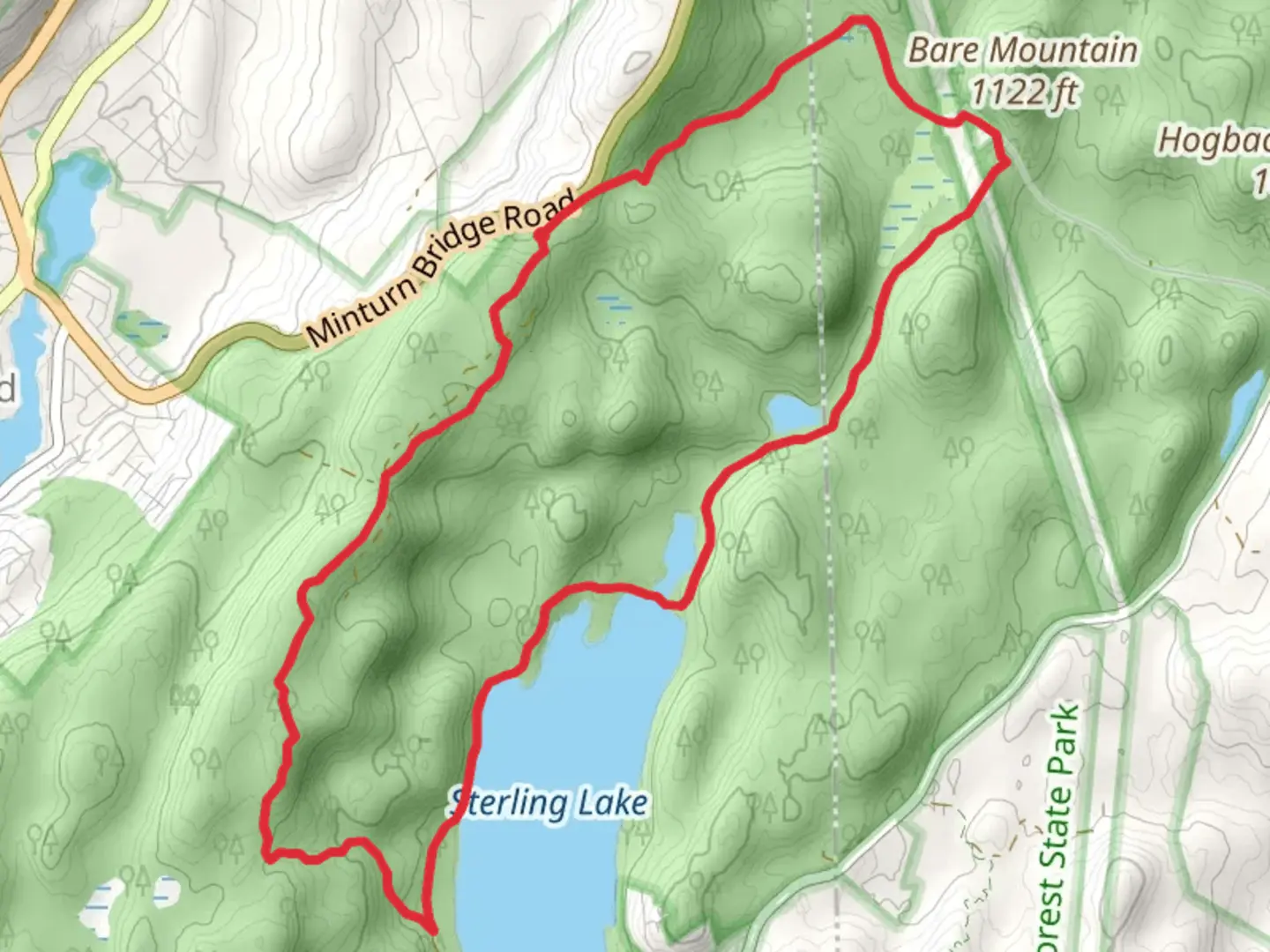 An image depicting the trail Sterling Lake from Minturn Bridge Road and its surrounding area.