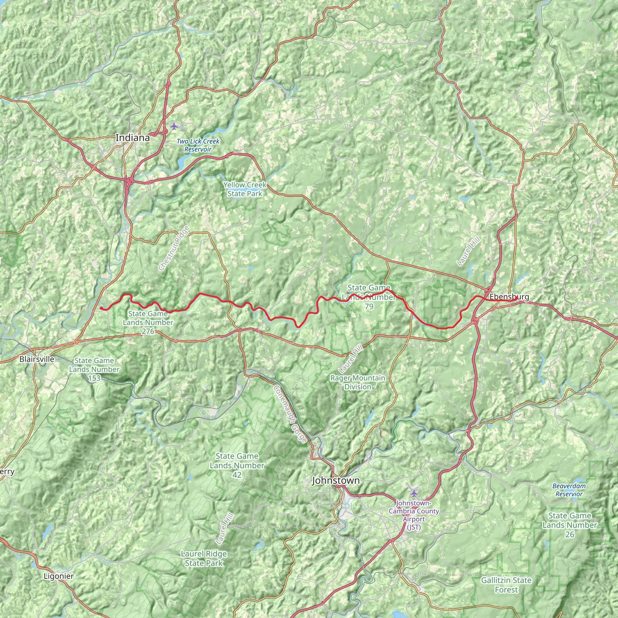 Ghost Town Trail mobile static map