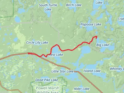 Big Lake via Heart of Vilas County Bike Trail