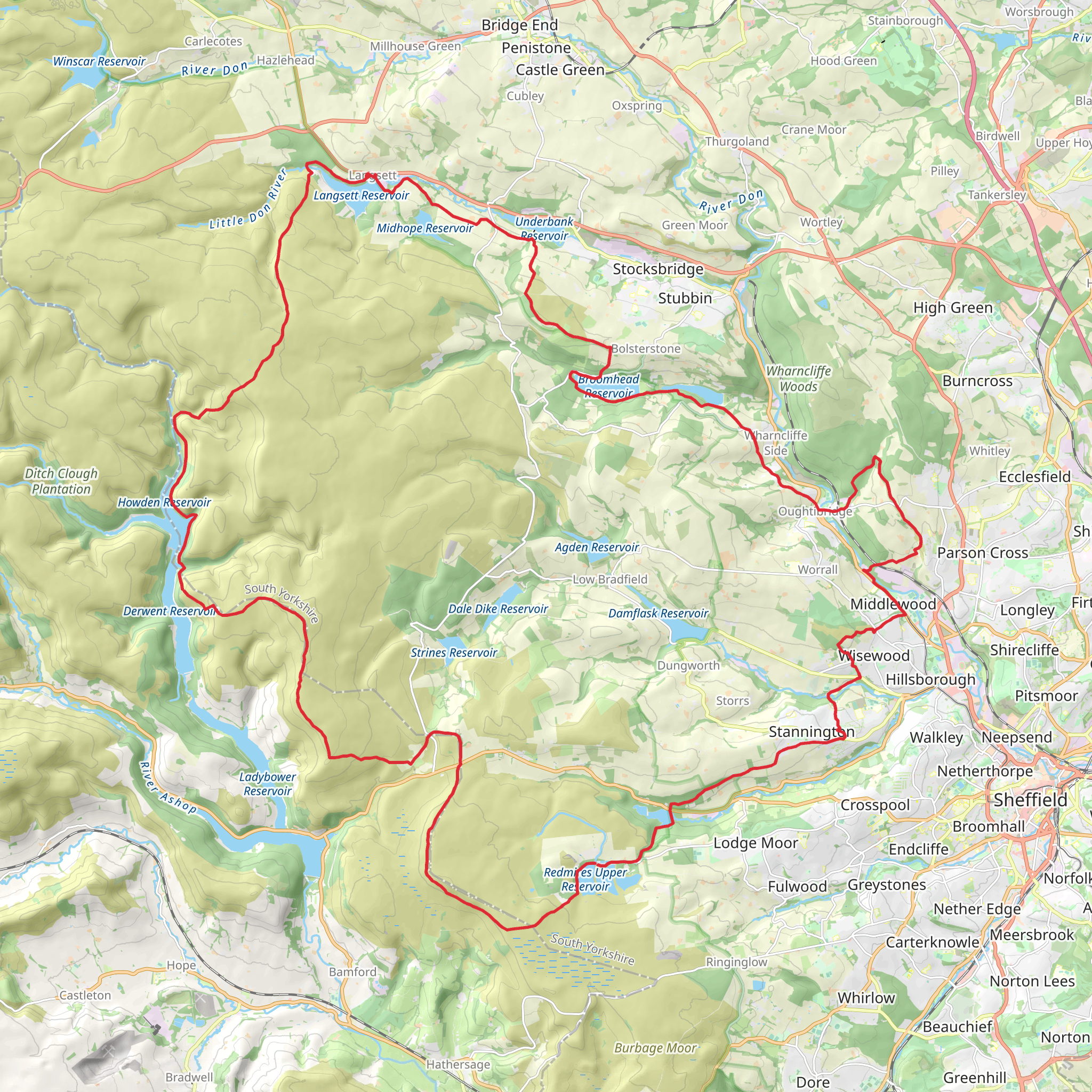 Bradfield Boundary Walk mobile static map