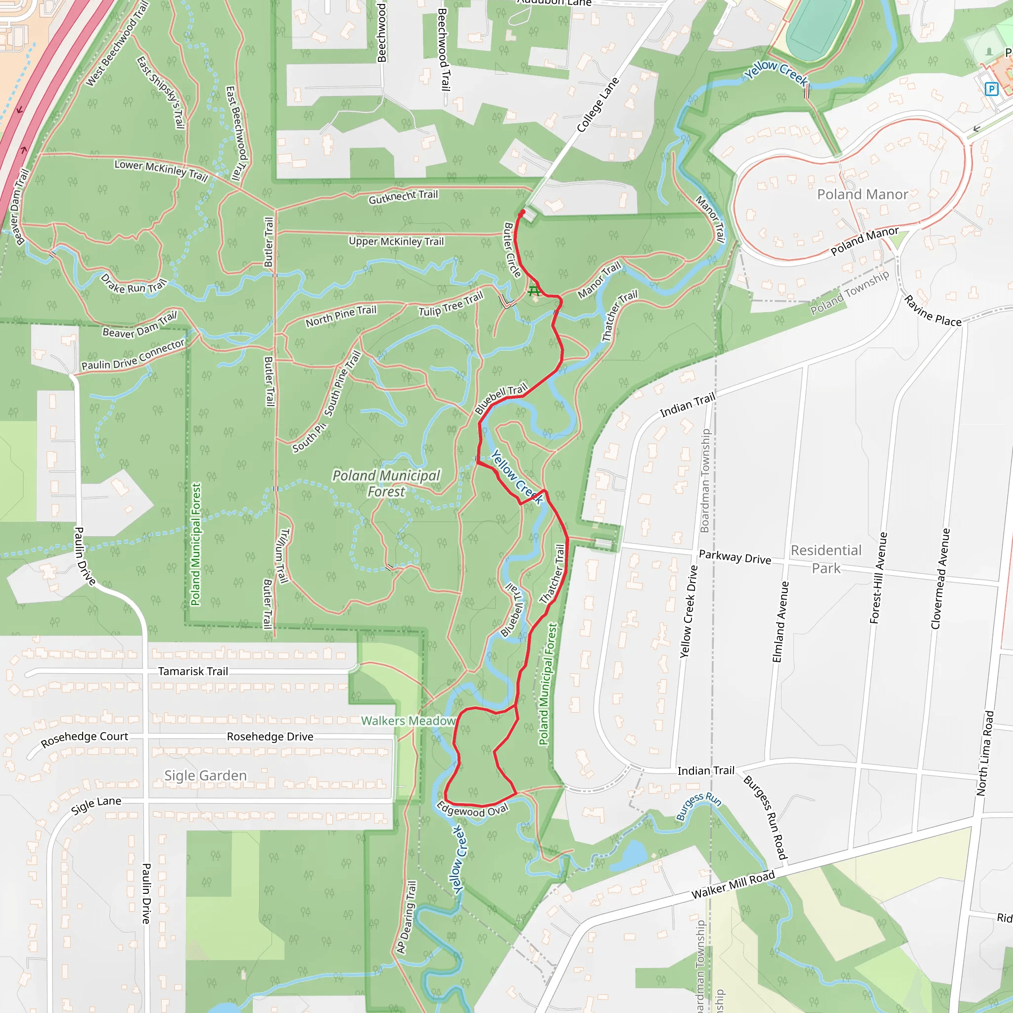 Edgewood Oval and Butler Circle mobile static map