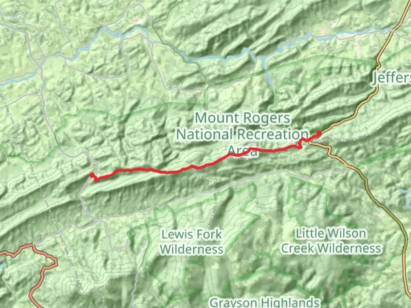 An image depicting the trail Hurricane Mountain via Iron Mountain Trail and its surrounding area.