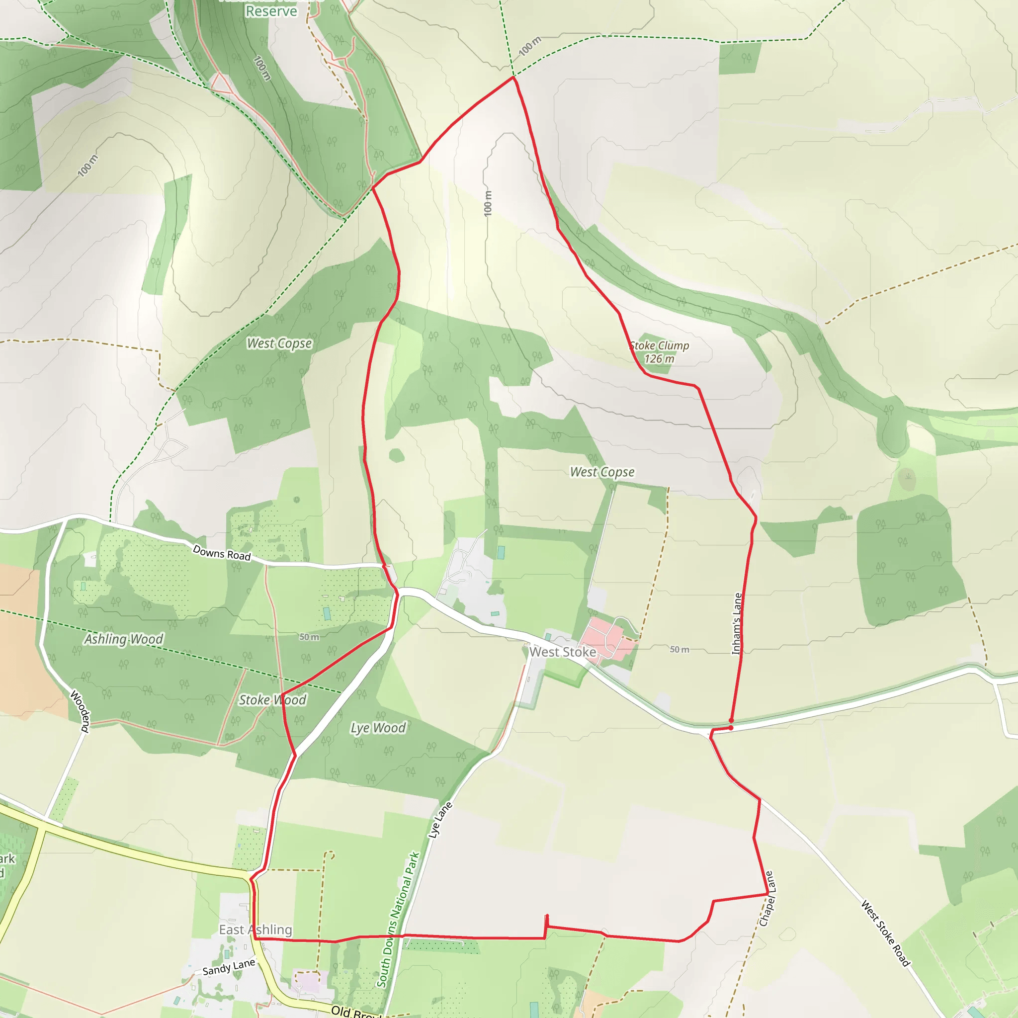 West Stoke CIrcular Walk mobile static map