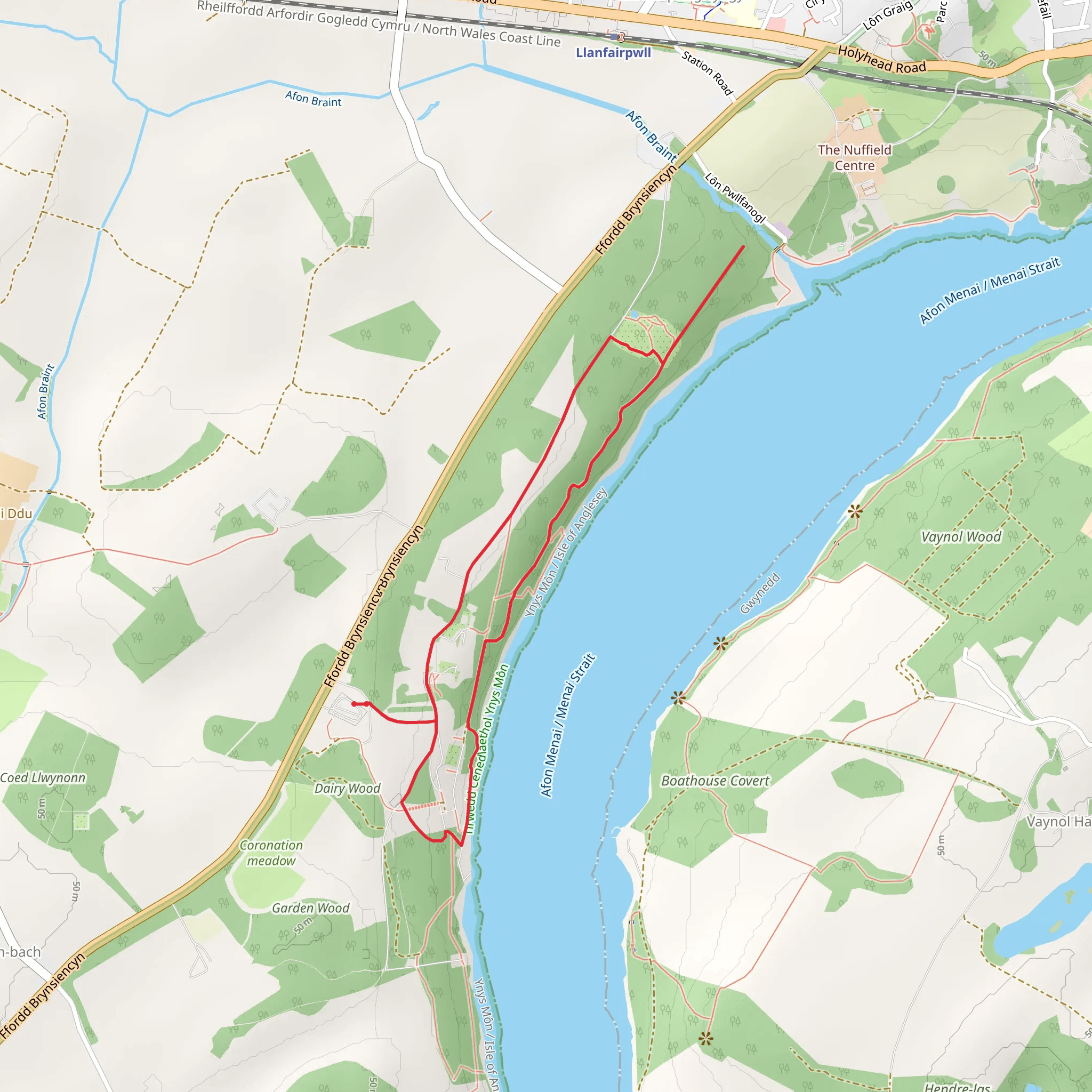 Plas Newydd Loop mobile static map