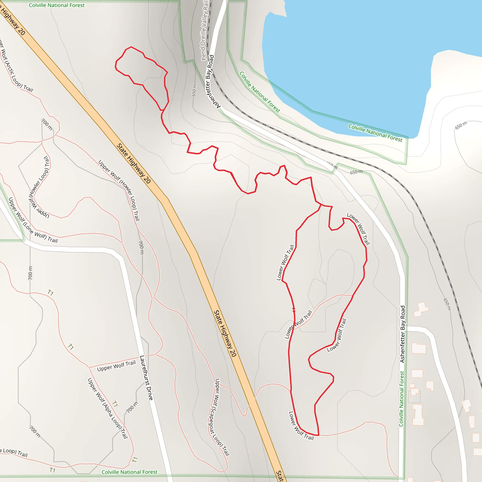 Lower Wolf Loop Trail mobile static map