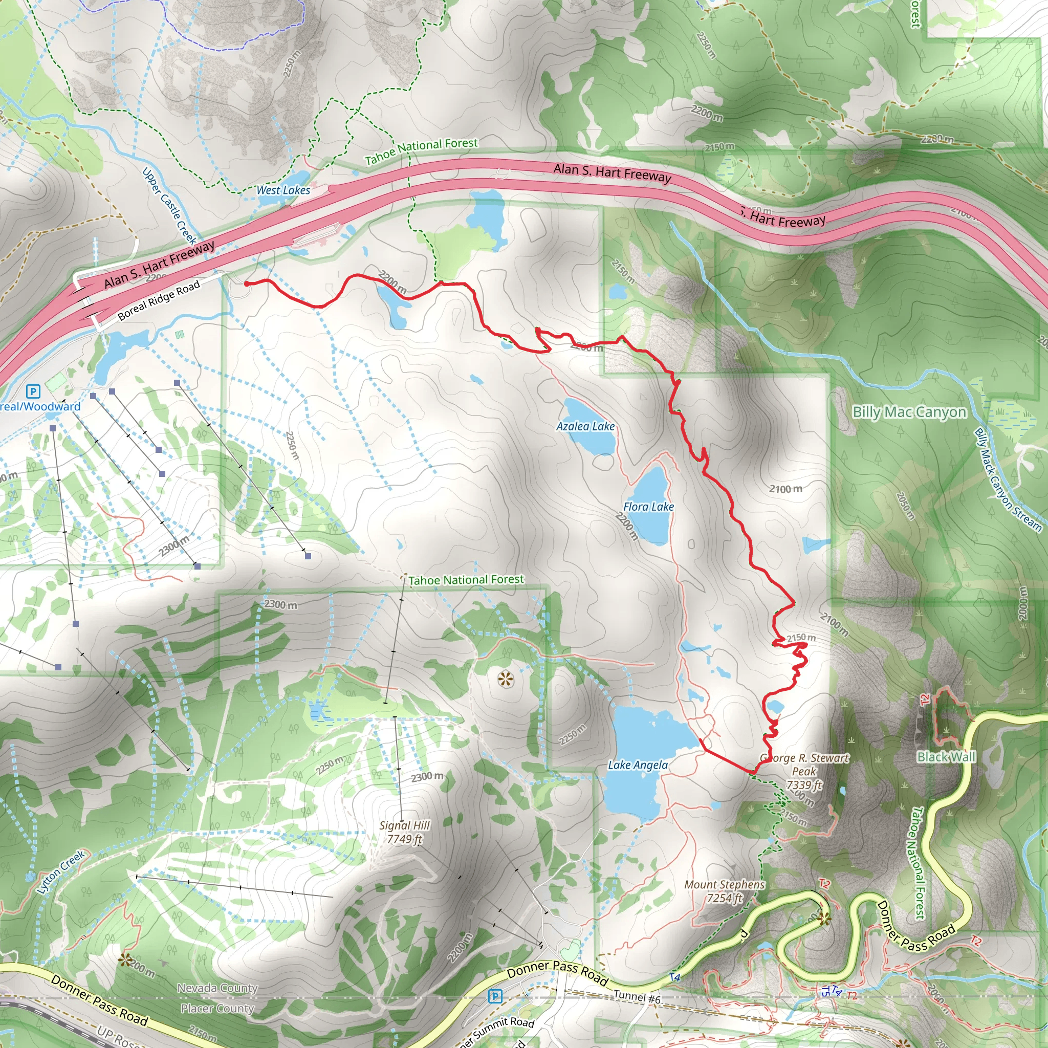 Lake Angela via Glacier Meadow Loop mobile static map