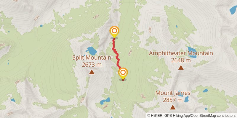 Triple Divide via Pitamakan Pass Trail stage 2 Map