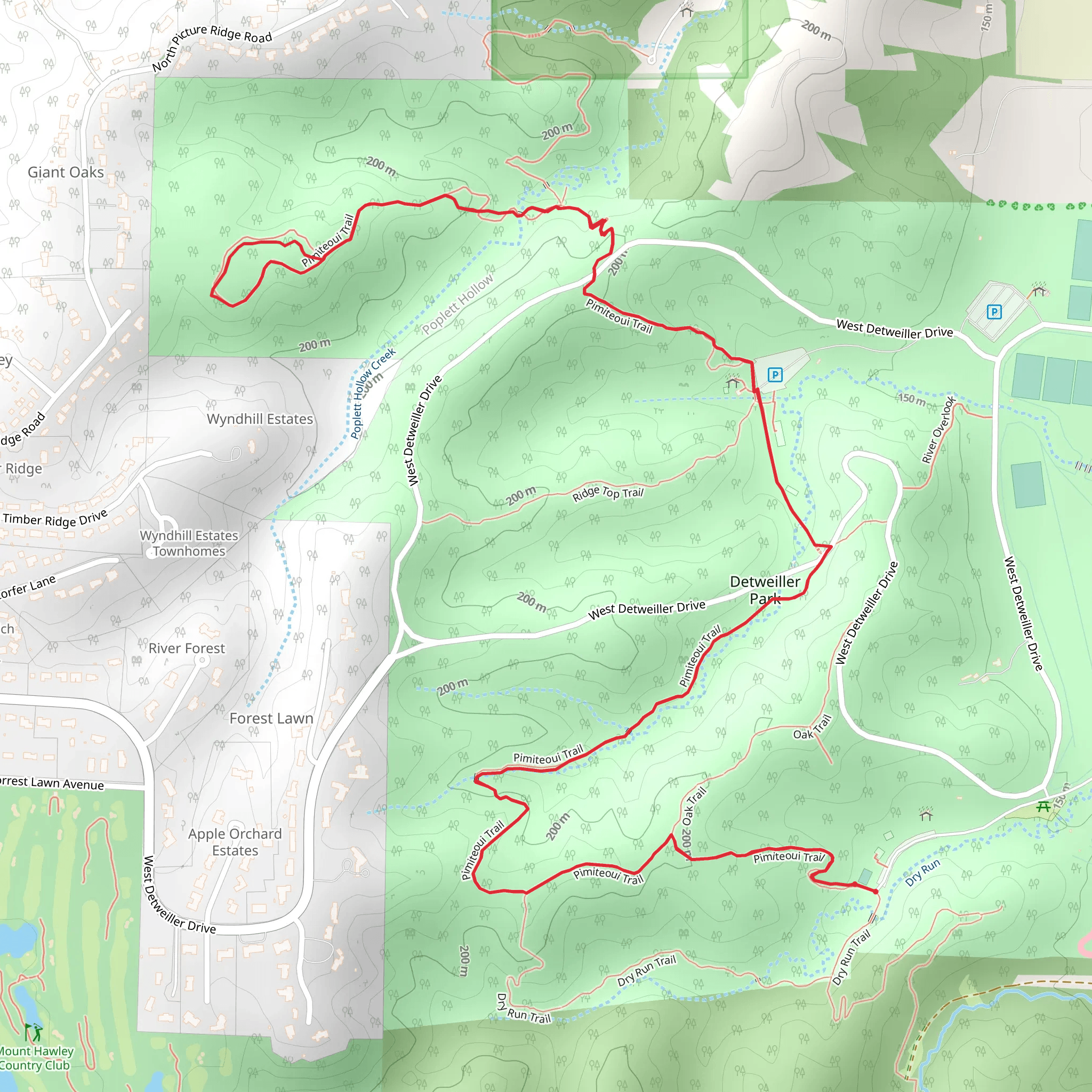 Pimiteoui Trail - Detweiller Park mobile static map