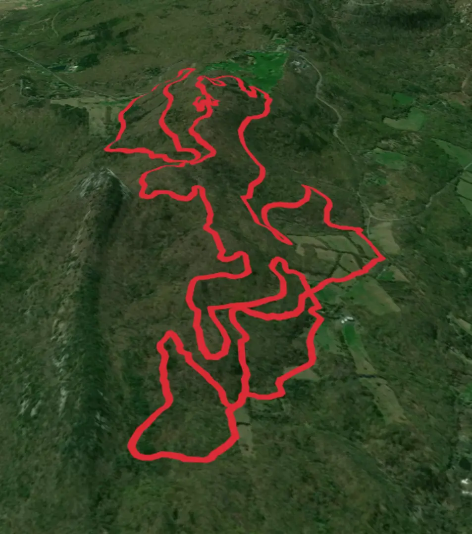 An image depicting the trail Guyot Hill Loop via Cedar Trail and its surrounding area.