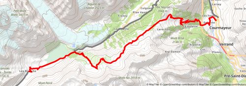 Tour du Mont Blanc stage 4 Map