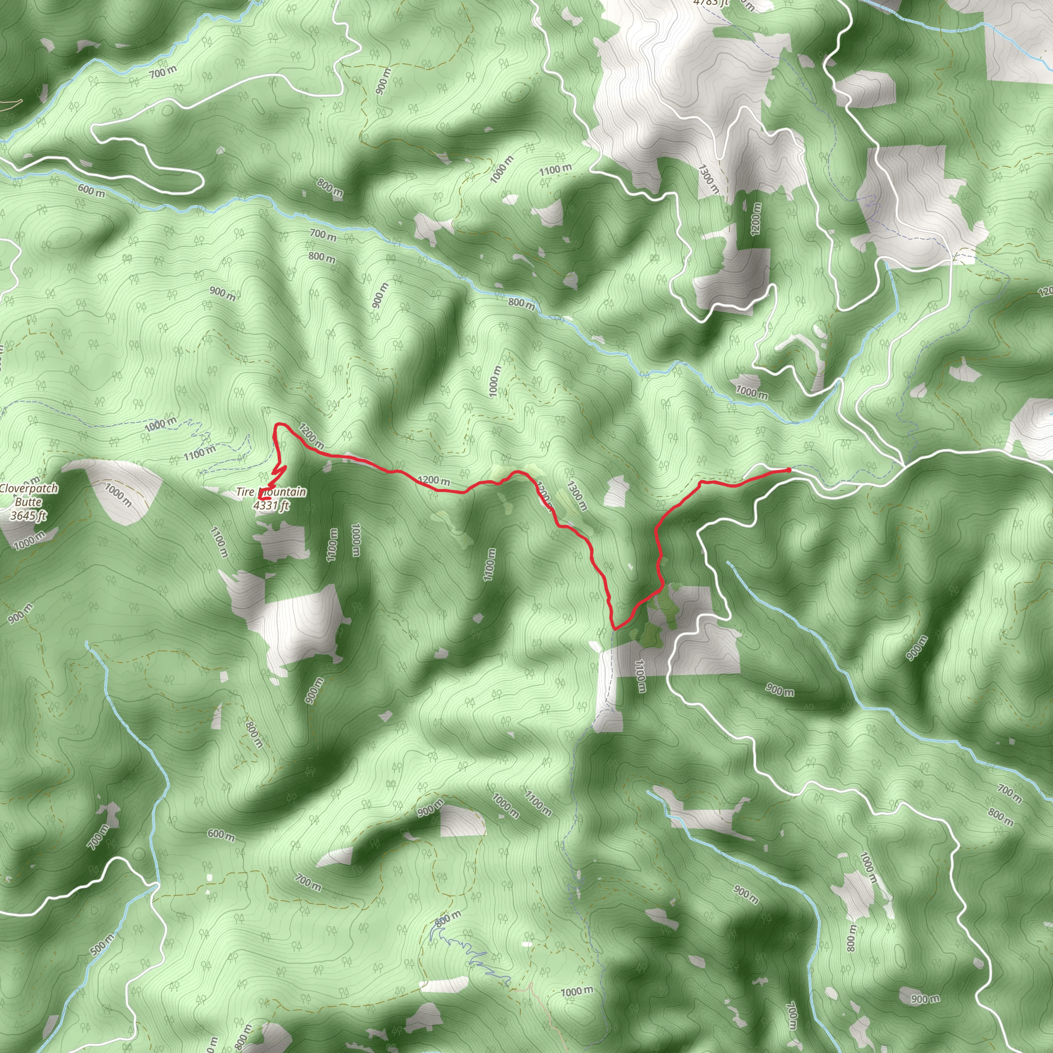 Tire Mountain via Alpine Trail mobile static map