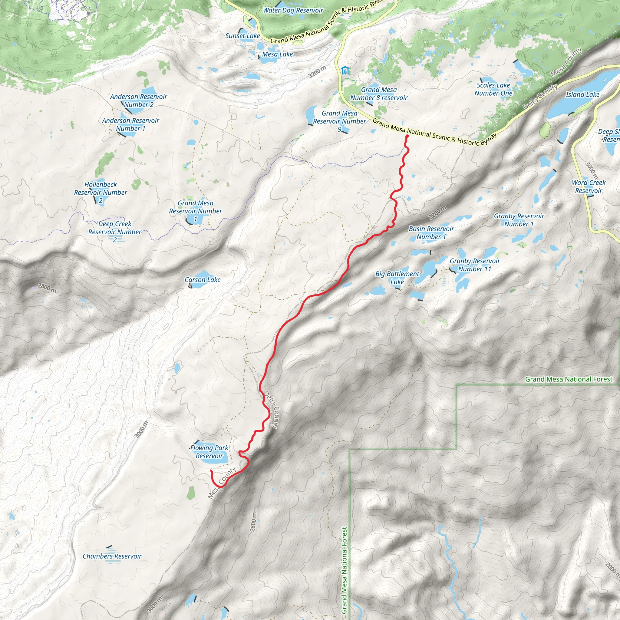 Mesa Top Trail mobile static map