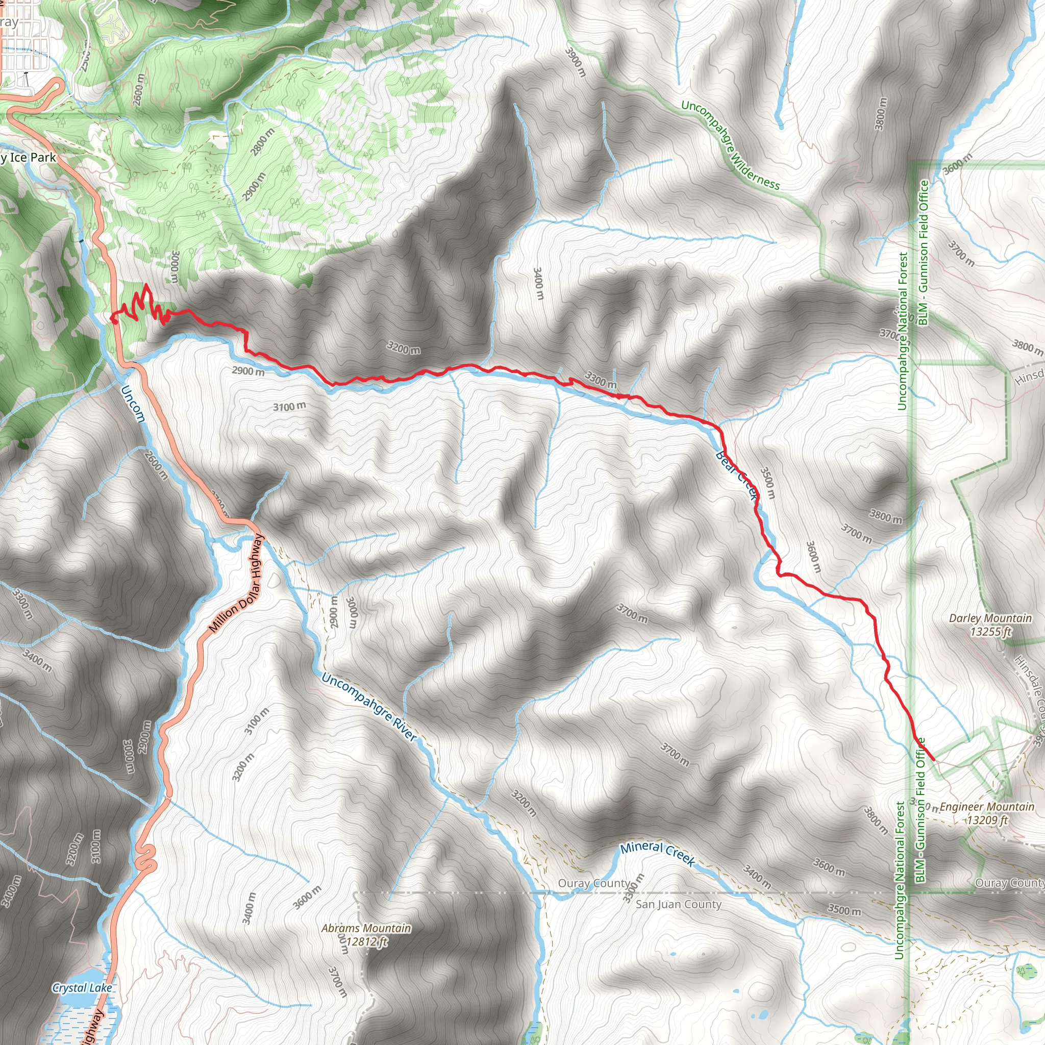 Bear Creek - South Fork Trail mobile static map