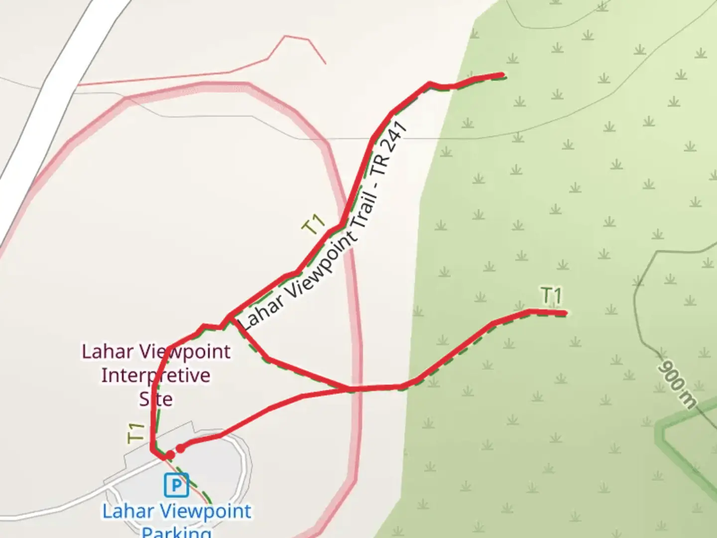 An image depicting the trail Lahar Viewpoint Trail and its surrounding area.