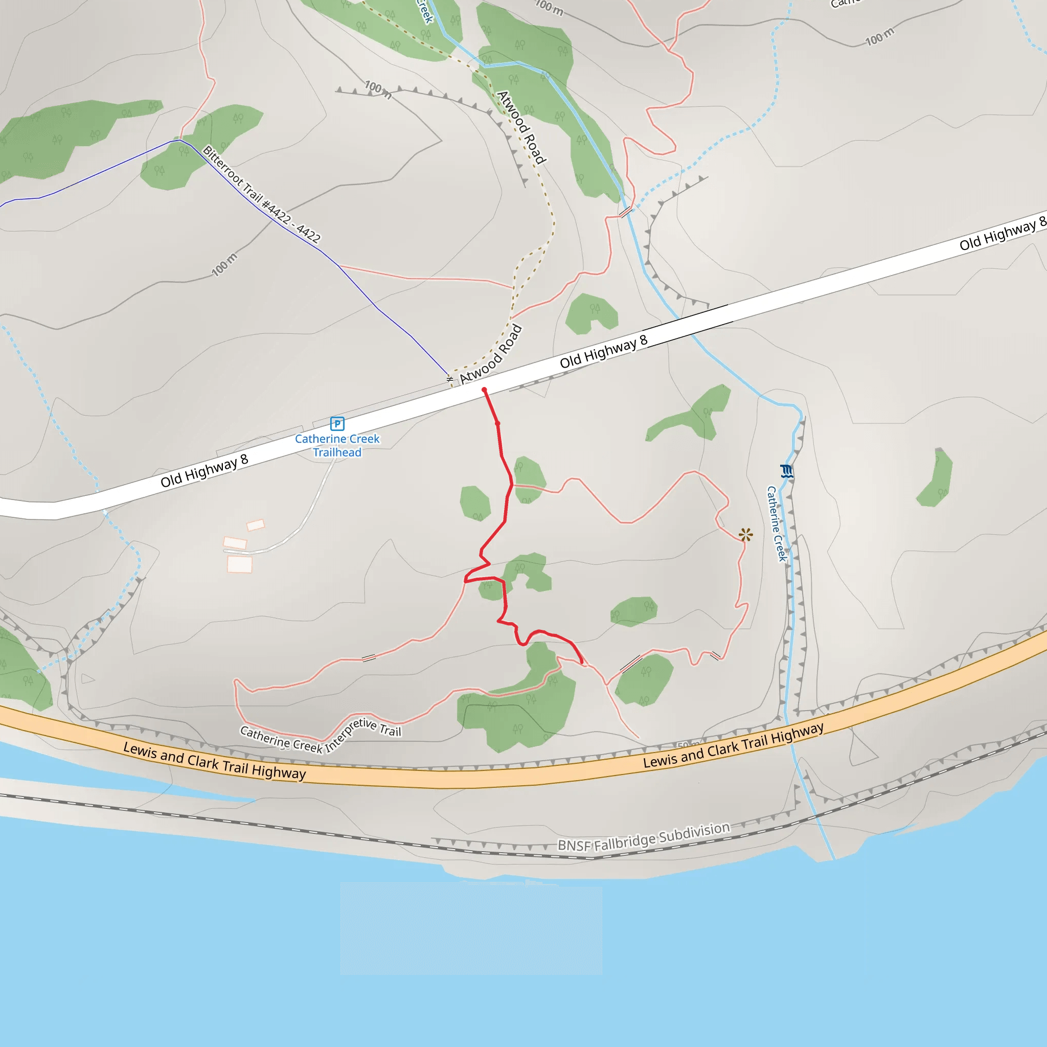 Catherine Creek Shortcut Trail mobile static map