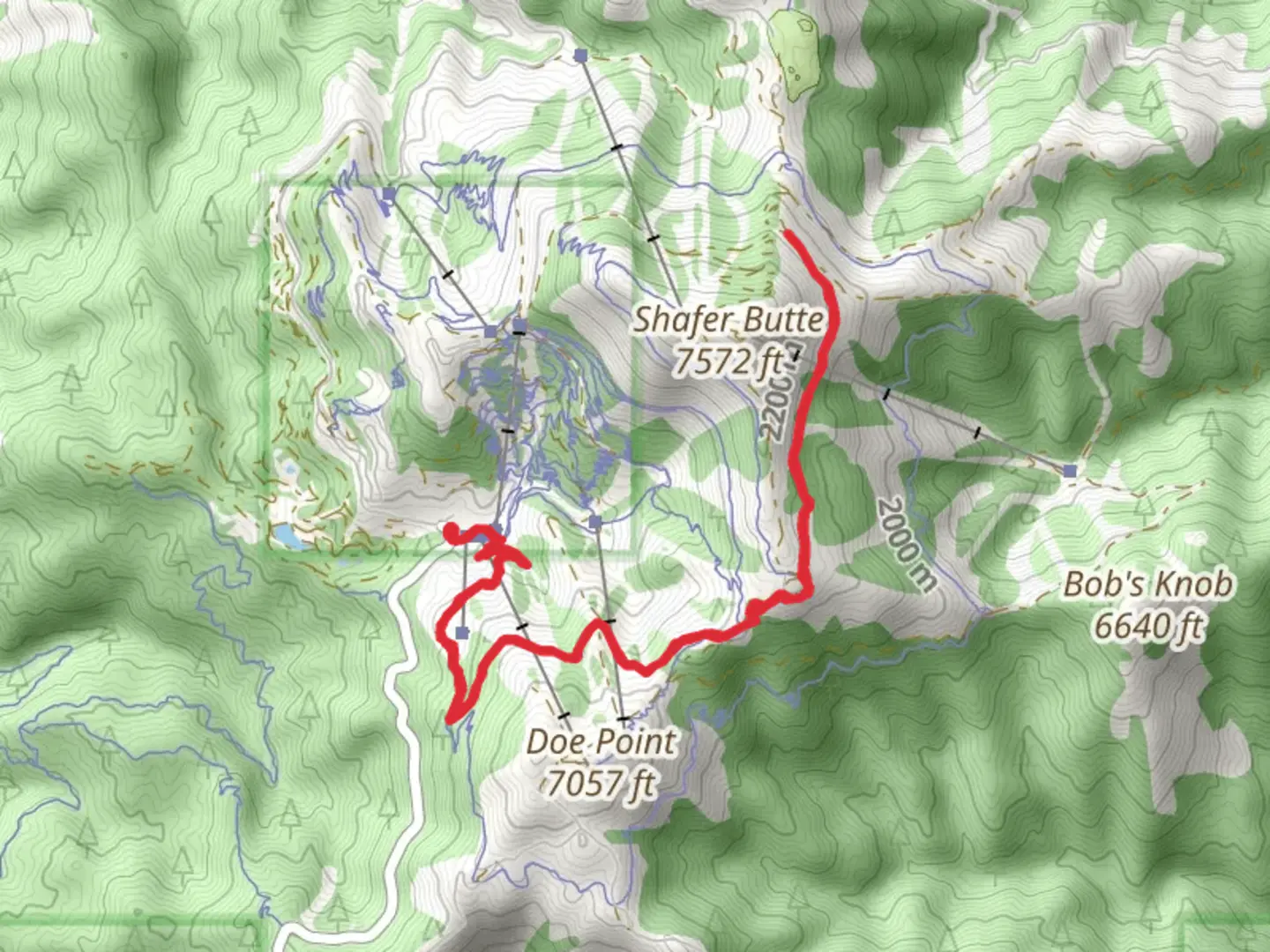 An image depicting the trail Deer Point and Elk Meadows and its surrounding area.