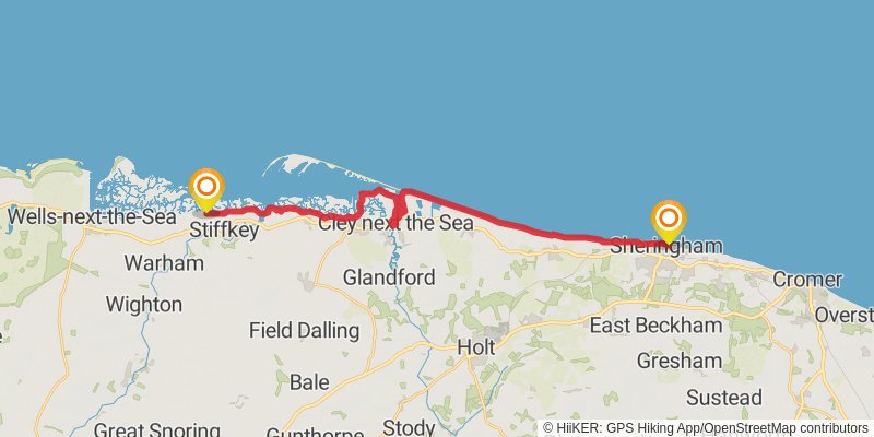 Burnham Thorpe to Portsmouth Walk stage 2 Map
